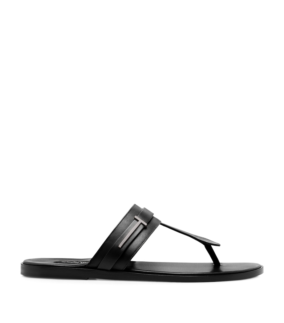 Leather Logo Sandals NAA Image 1
