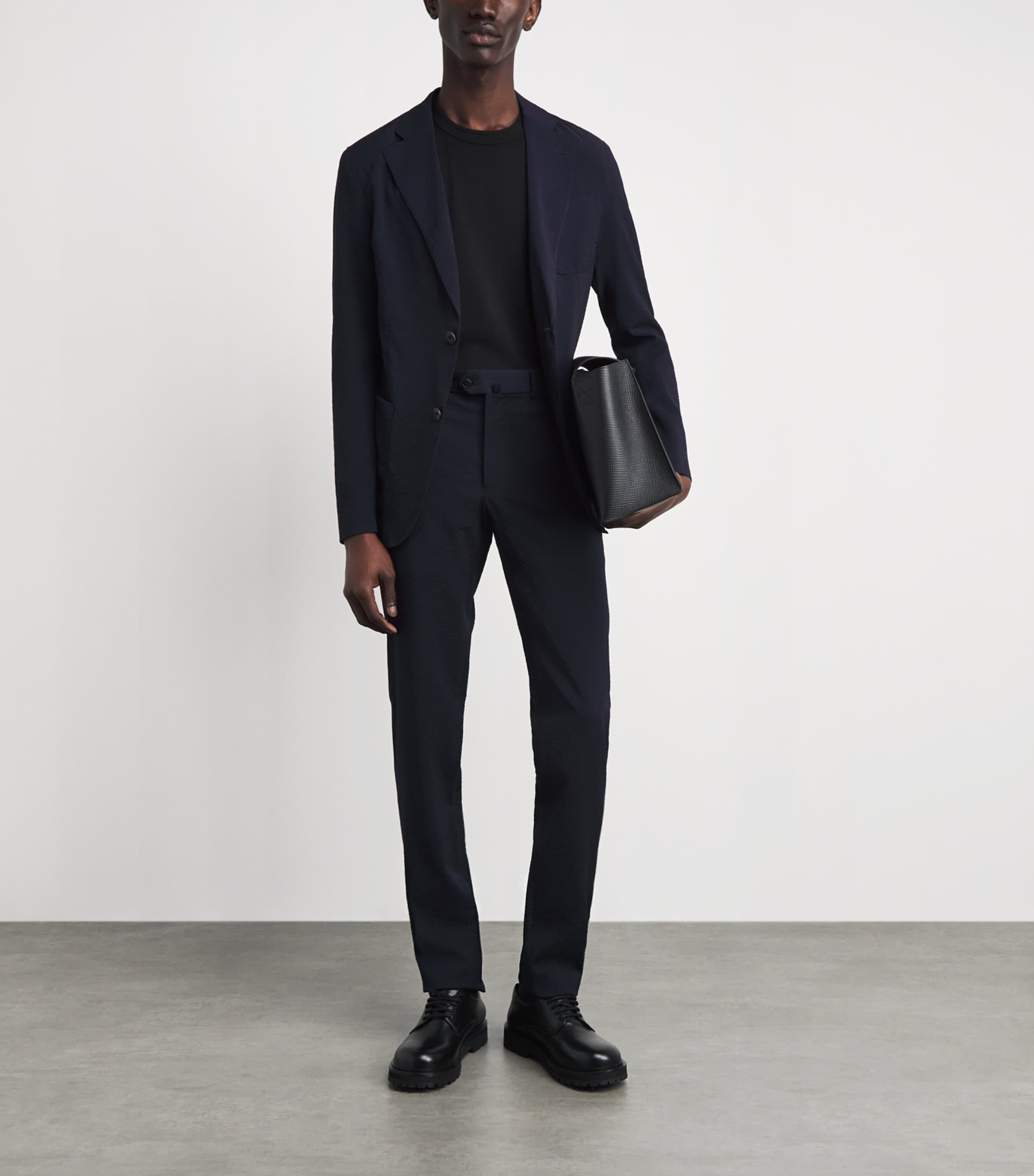 Emporio Armani Mens Virgin Wool-Blend Blazer Image 2