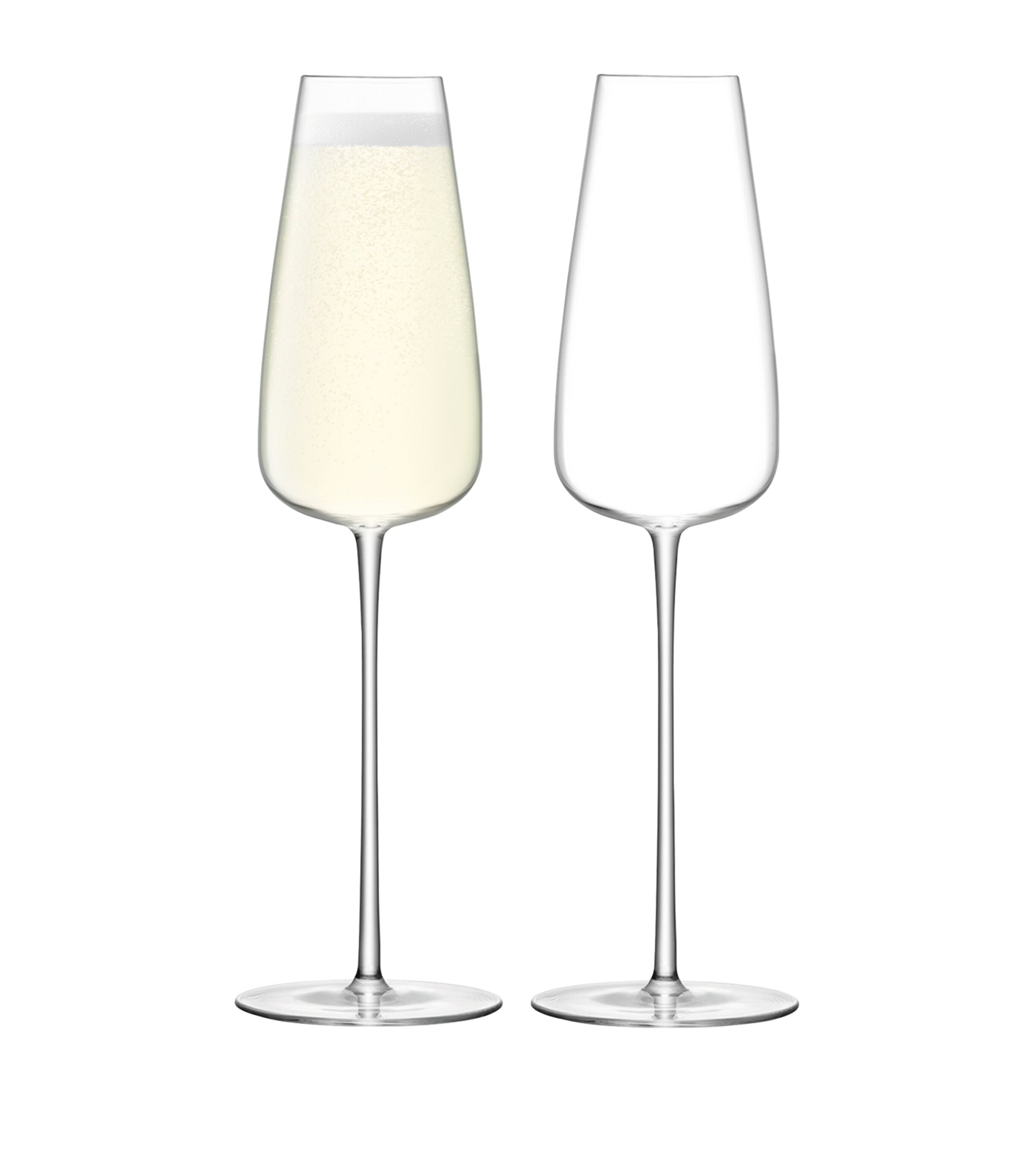 LSA INTERNATIONAL SET OF 2 WINE CULTURE CHAMPAGNE FLUTES