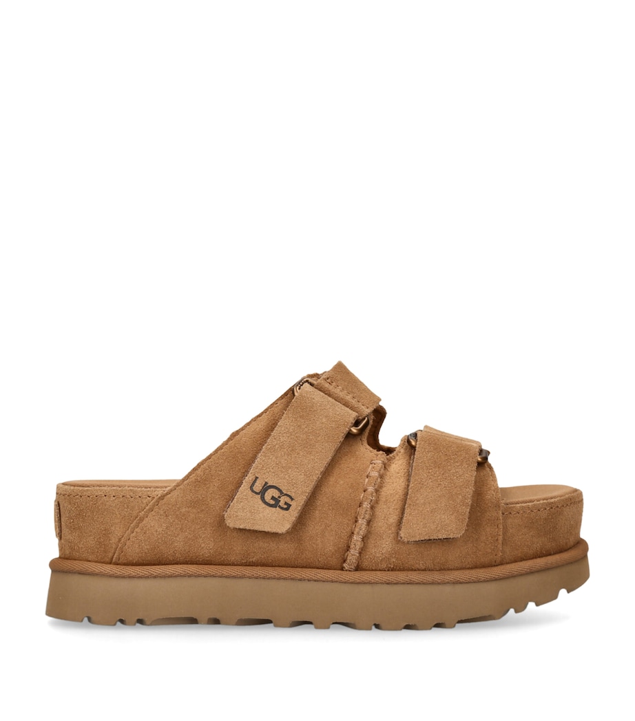 Suede Goldenstar Slide Sandals TAN Image 1