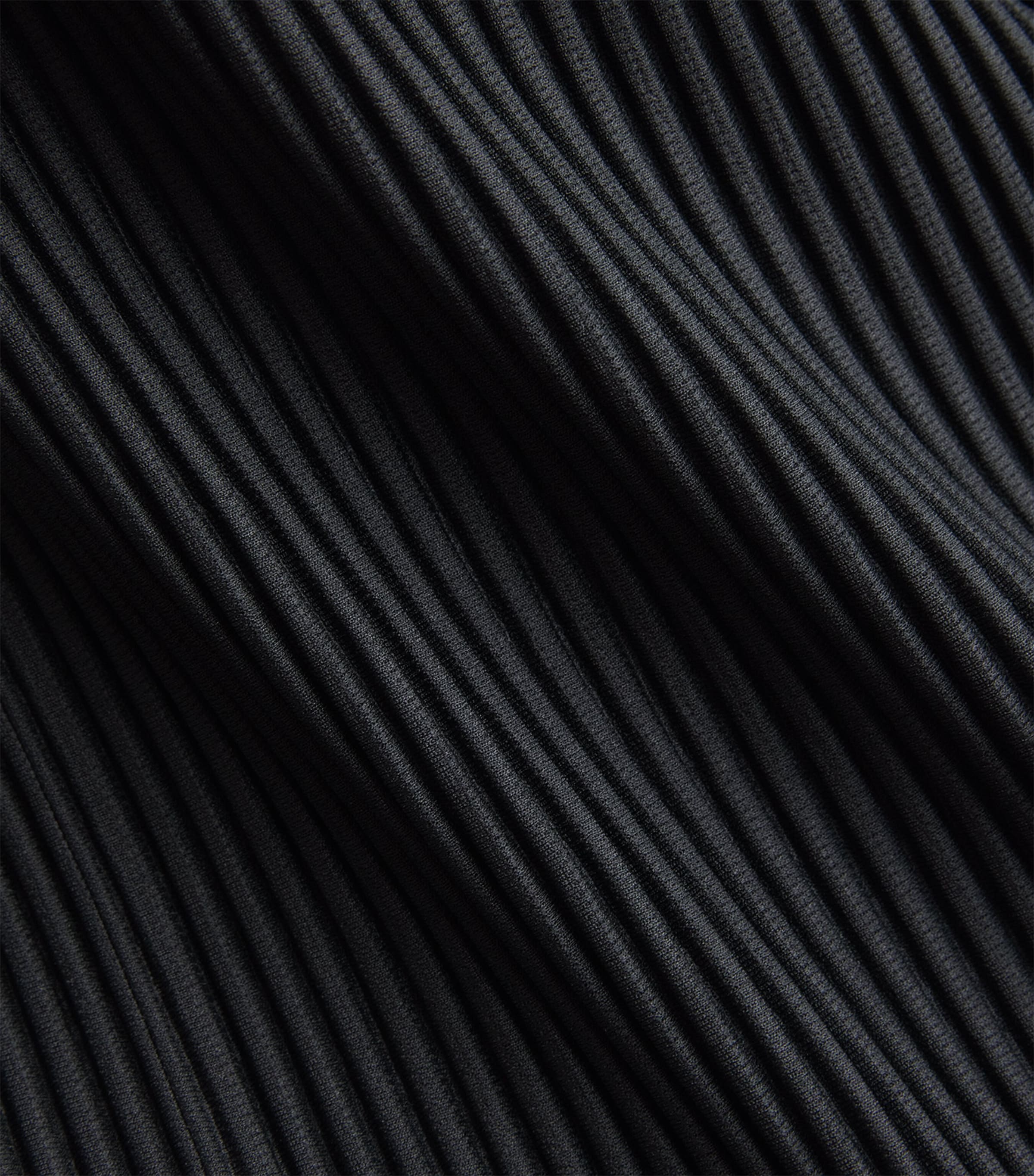 Homme Plissé Issey Miyake Mens Pleated Long-Sleeve Polo Shirt Black Image 5