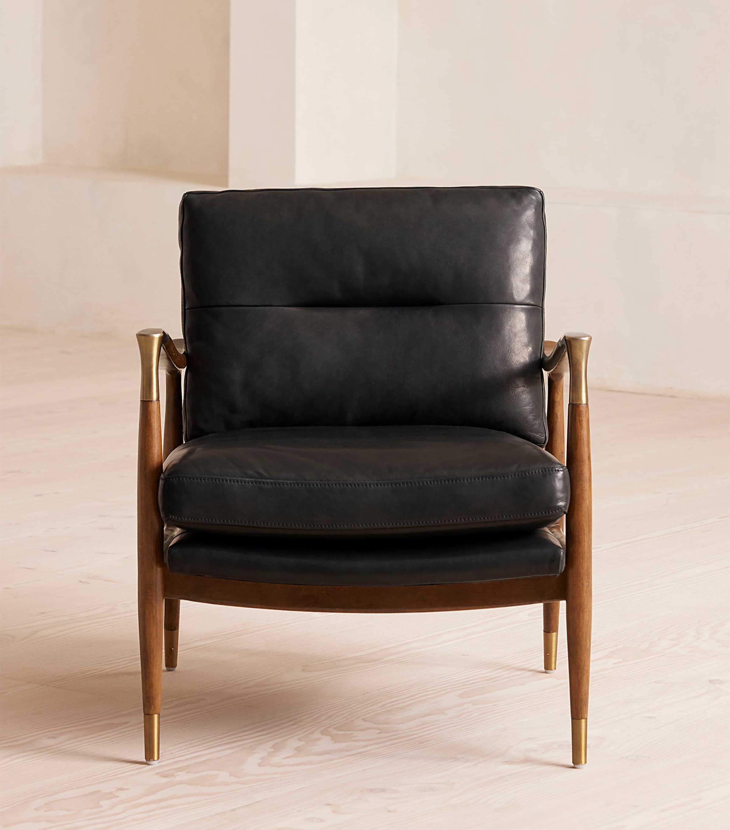 Soho Home Leather Theodore Armchair Black Image 2