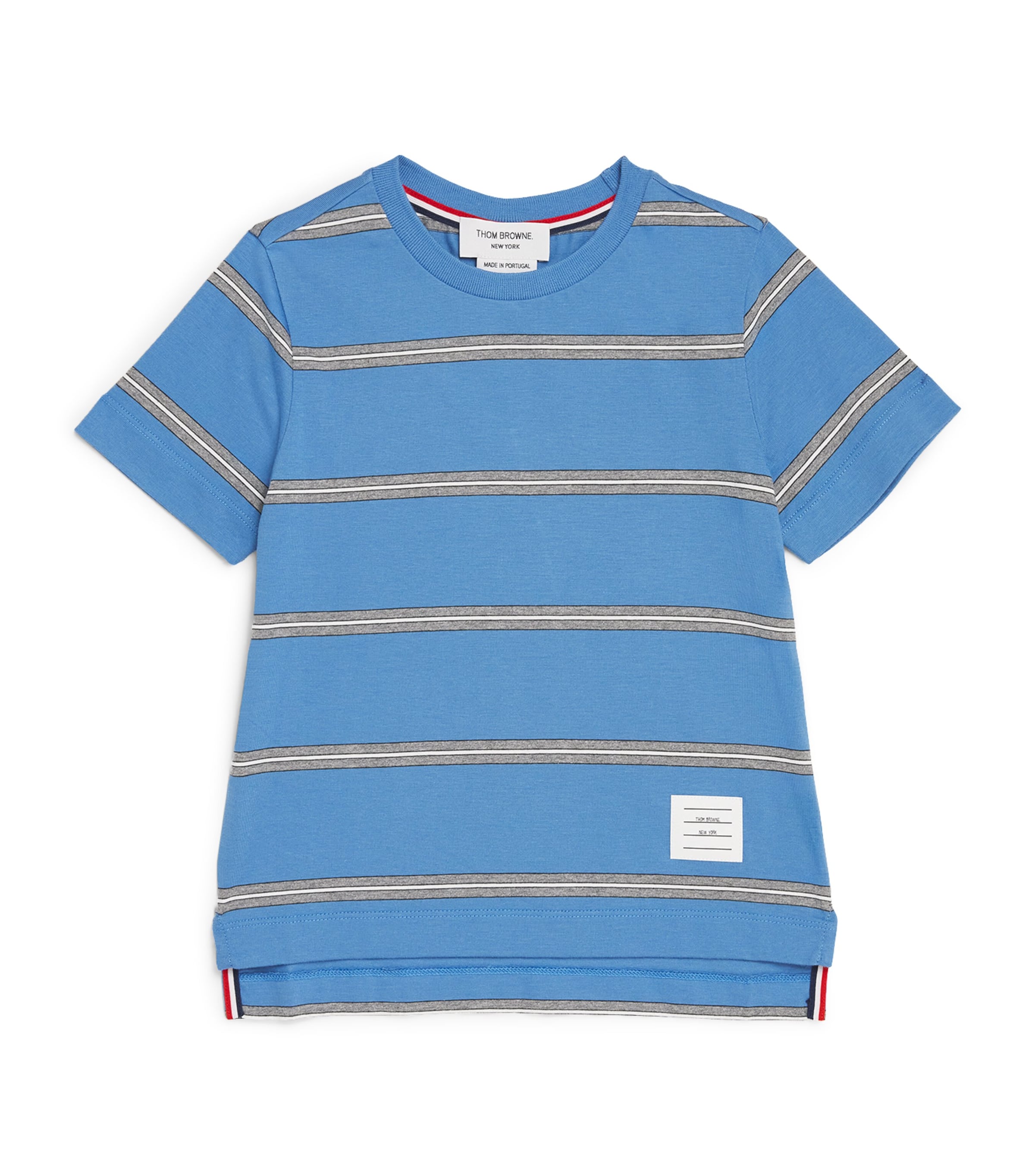 Shop Thom Browne Cotton Striped T-shirt In Blue