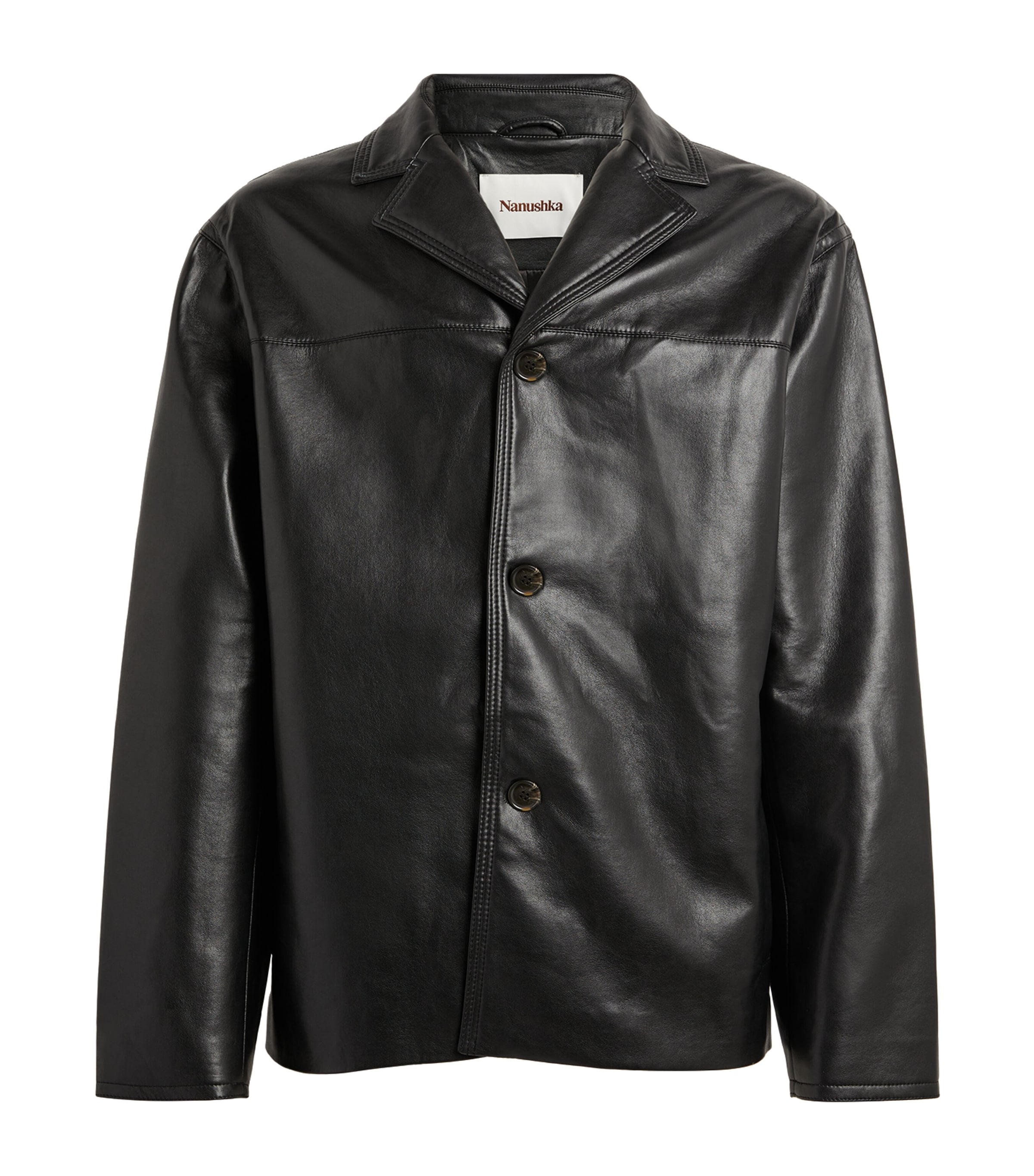 Shop Nanushka Faux Leather Jacket In Black