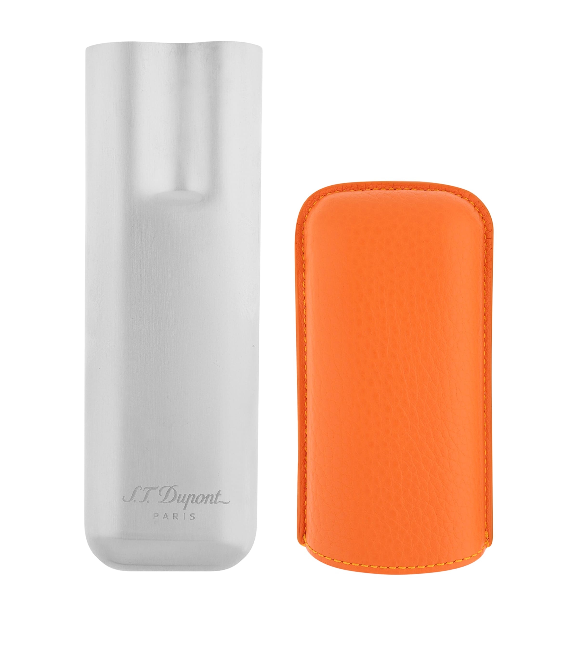 Calf Leather 2-Cigar Case ORANGE Image 3