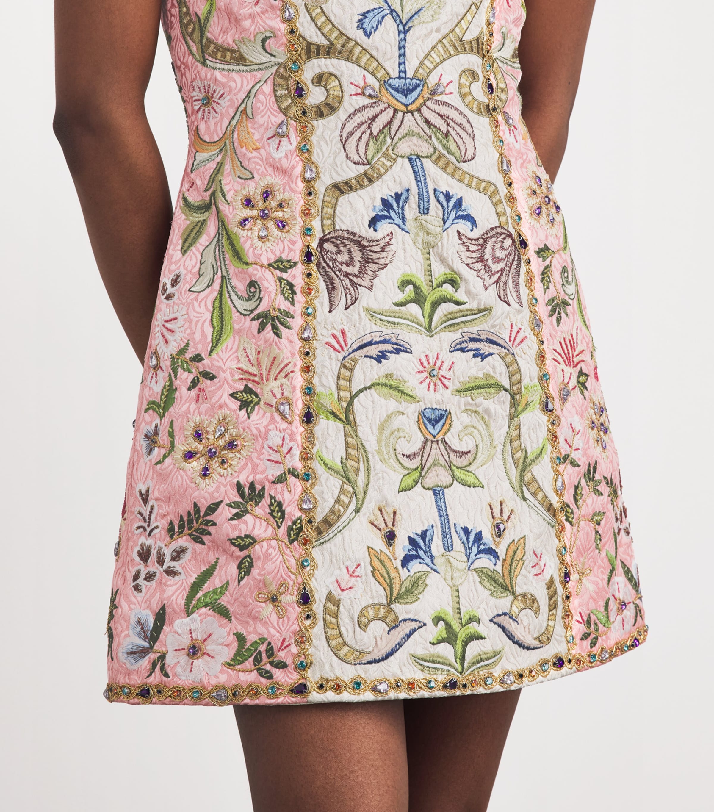 Alice+Olivia Womens Embellished Katia Mini Dress Champagne/multi Image 5