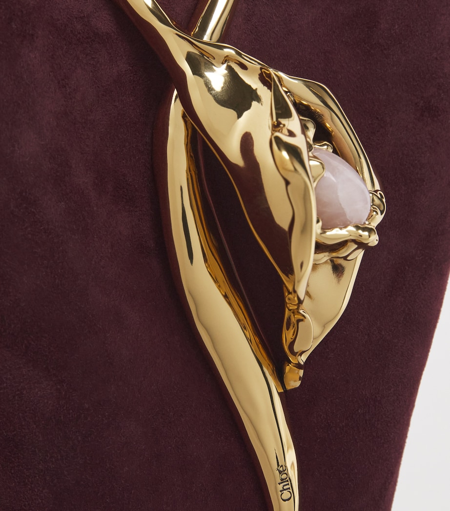 Small Suede Eden Treasures Bucket Bag PERFECT PLUM Image 4