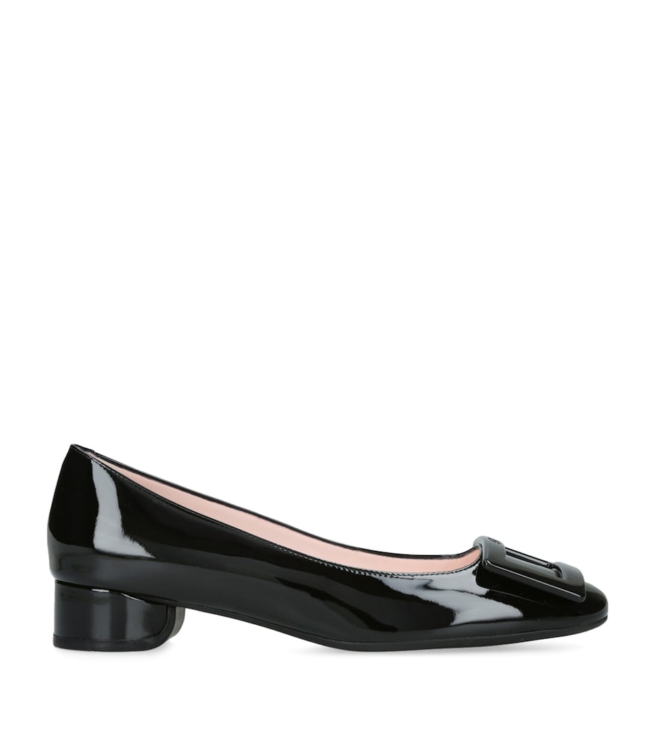 Patent Leather U Look Ballet Flats BLACK Image 1