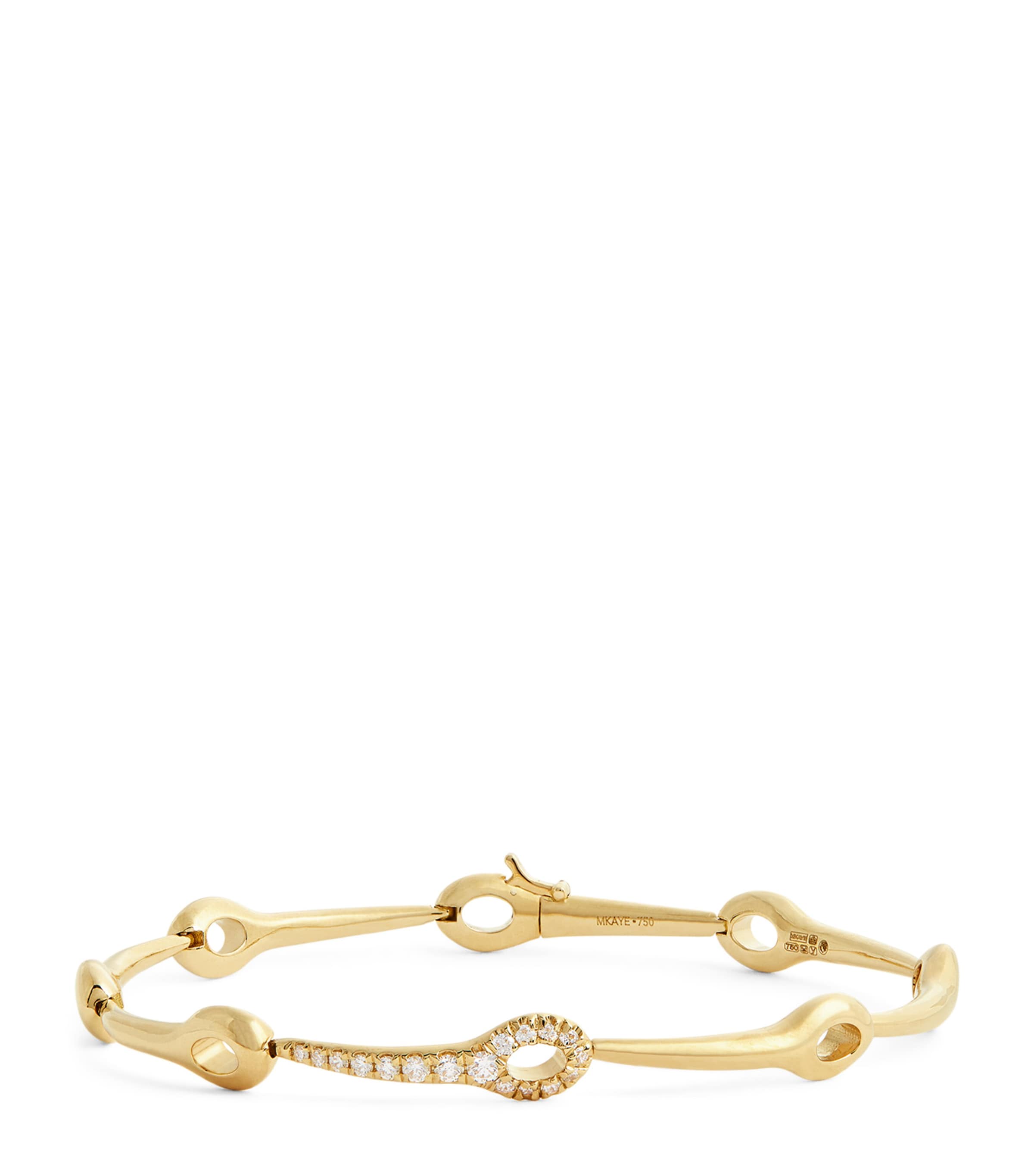 Melissa Kaye Lola Needle Link Bracelet In 18k Yellow Gold,diamonds