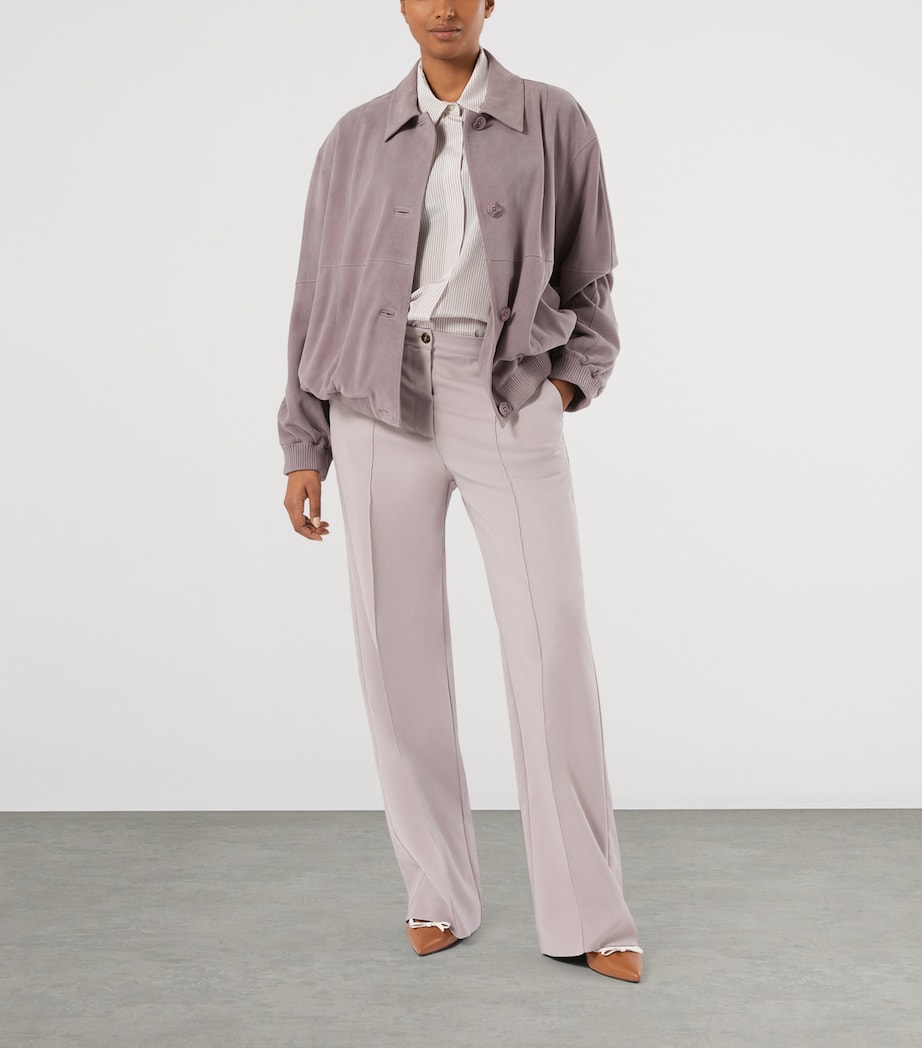 Marina Rinaldi Womens Silk Stripe Shirt Lilac Image 4