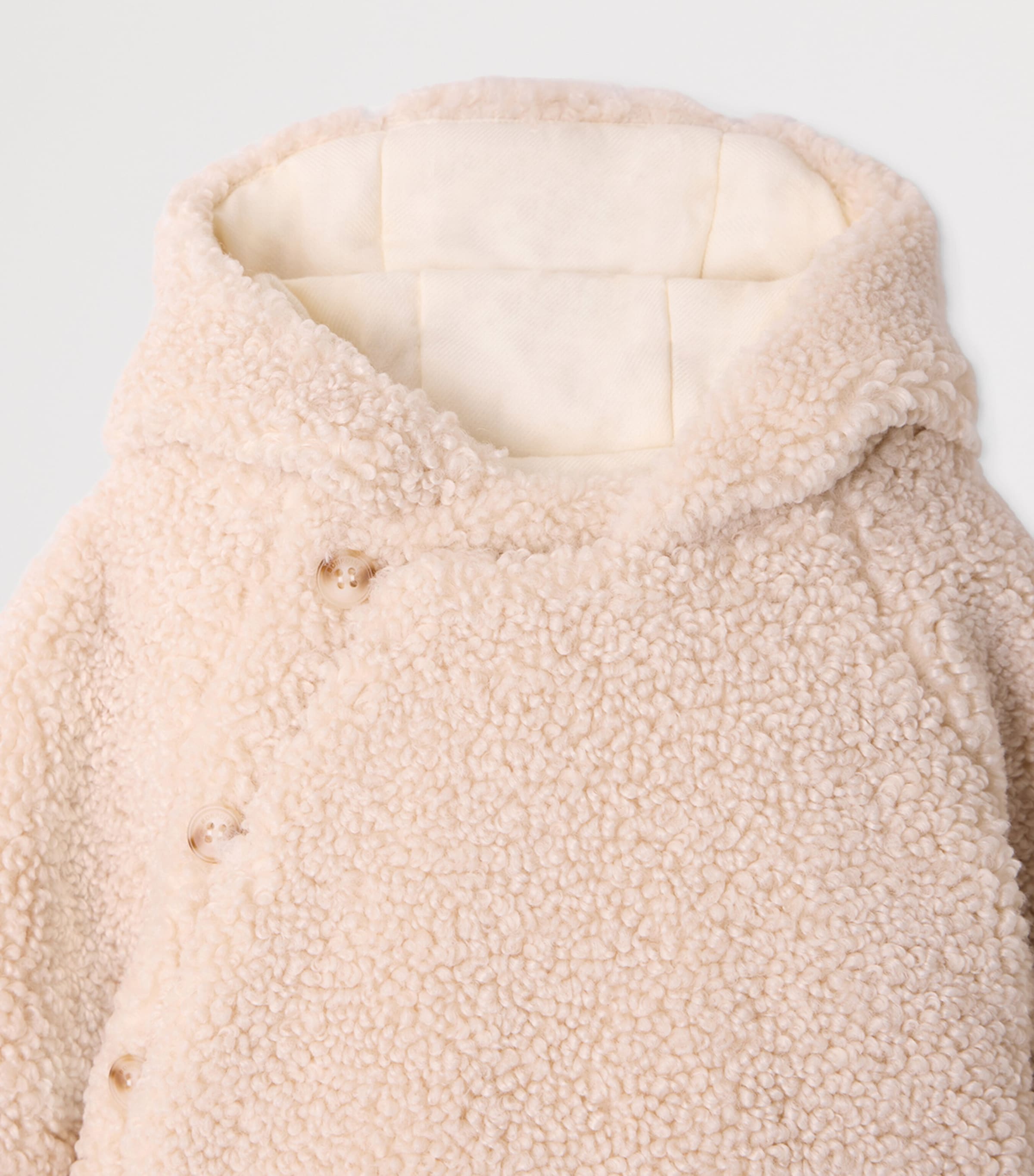 Bonpoint Faux fur Thala Jacket (6-12 Months) Ecru Image 4