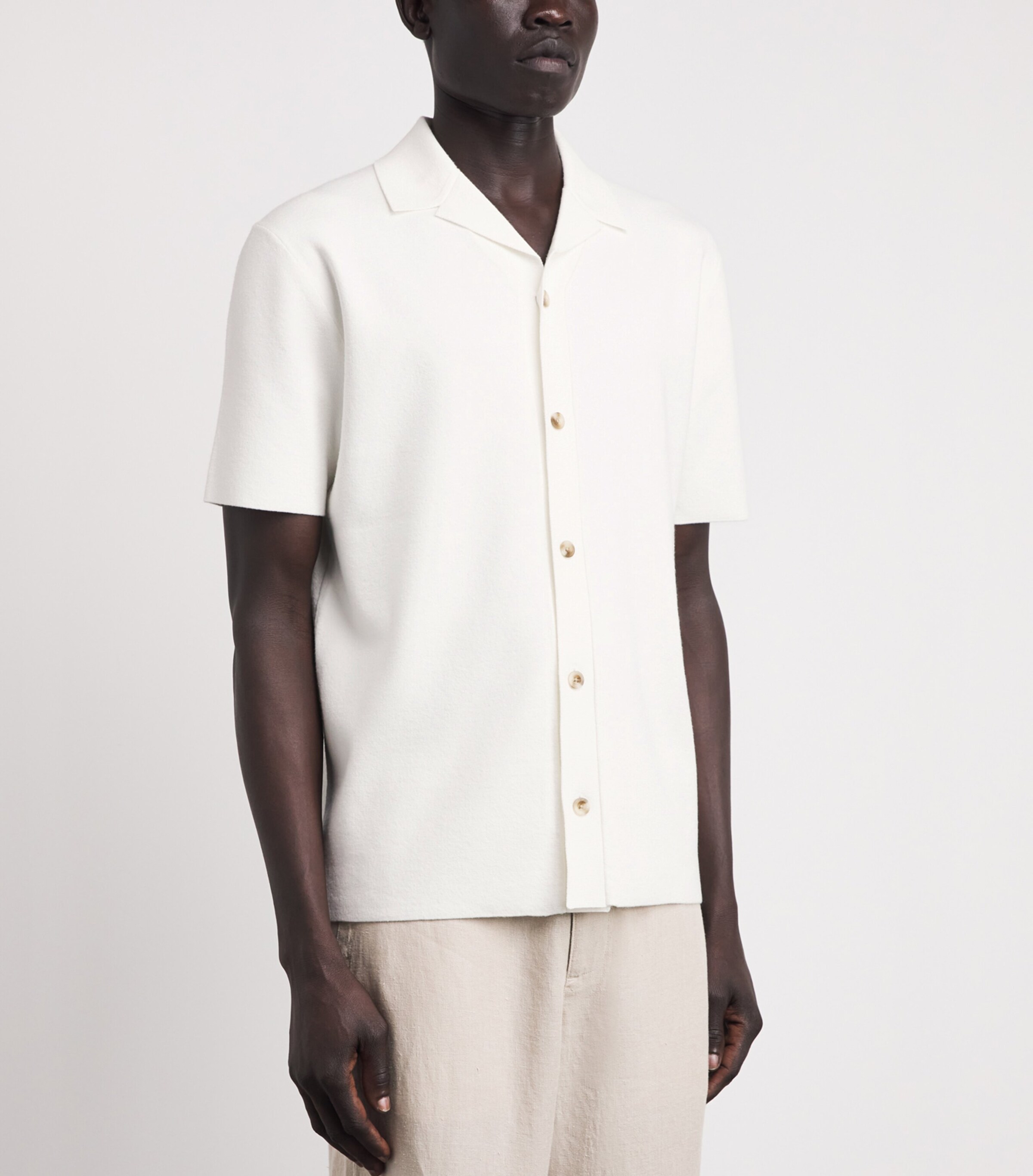 Vince Mens Milano Cabana Shirt Classic Cream Image 4