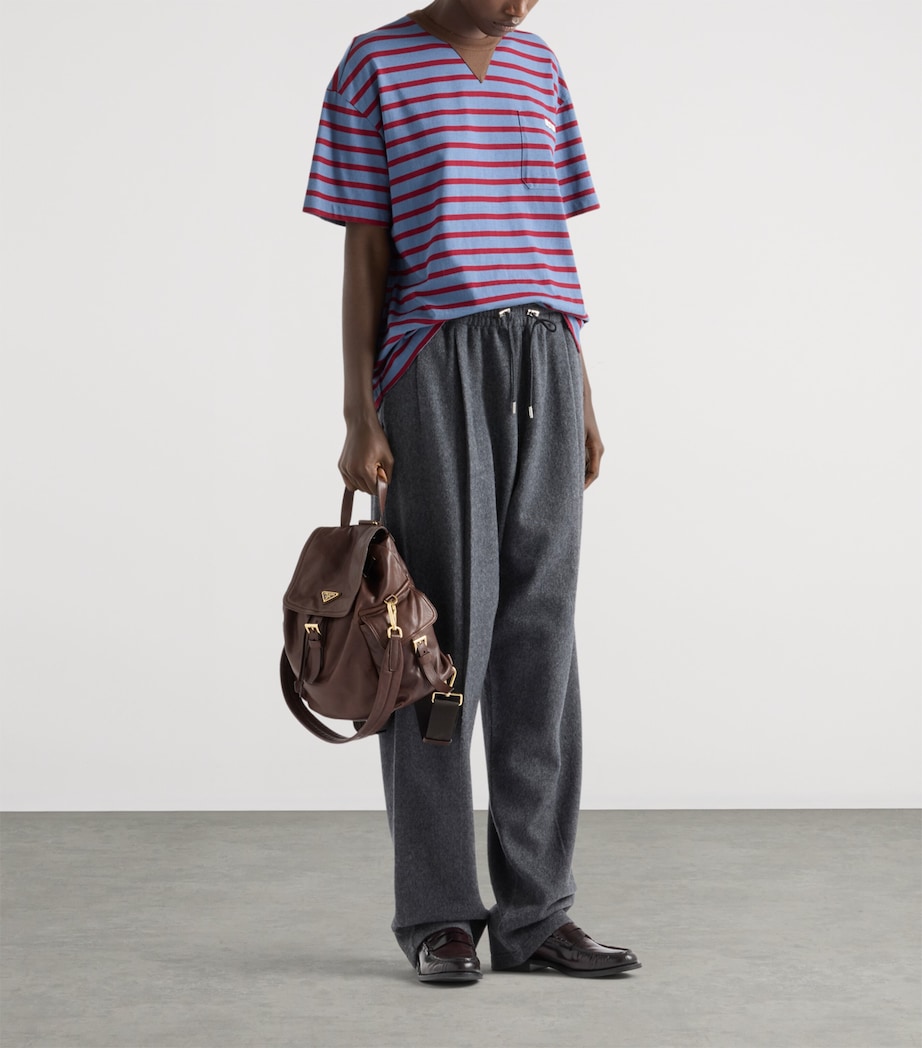 Cotton Jersey Stripe Oversized T-Shirt F04Y5 Image 2