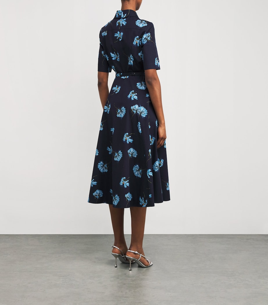 Cotton Floral Rubie Midi Dress BLUE FLOWERS NAVY Image 3