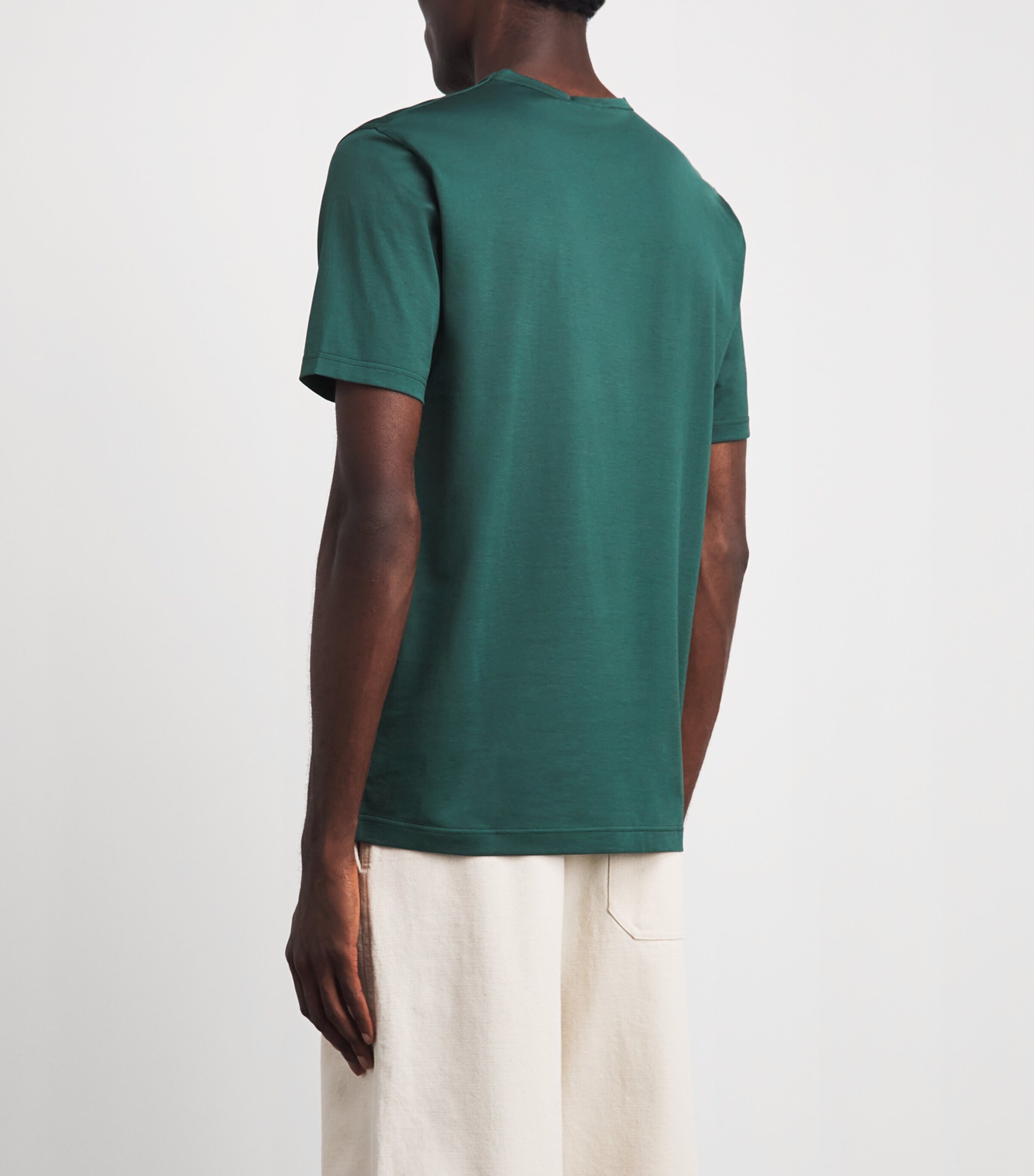 Sunspel Mens Supima Cotton Classic T-Shirt Gnjd Forest Image 5