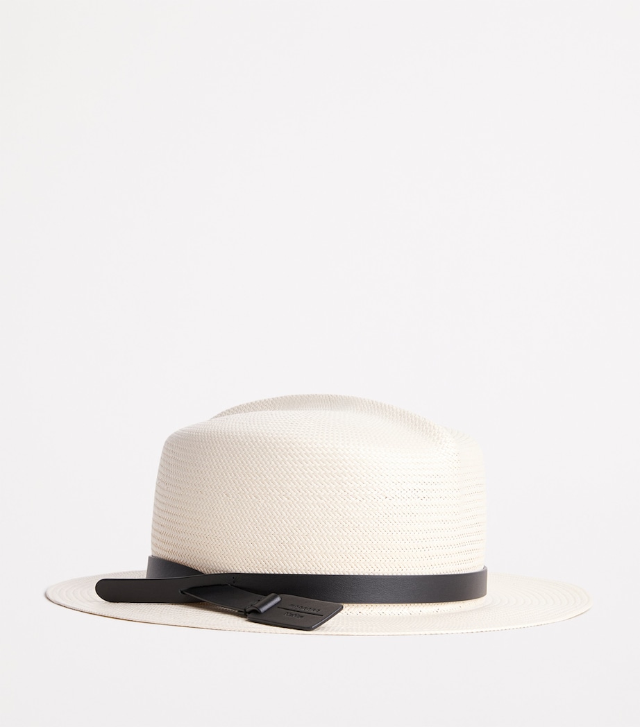 Weekend Max Mara Leather-Band Fedora Hat Milk Image 2