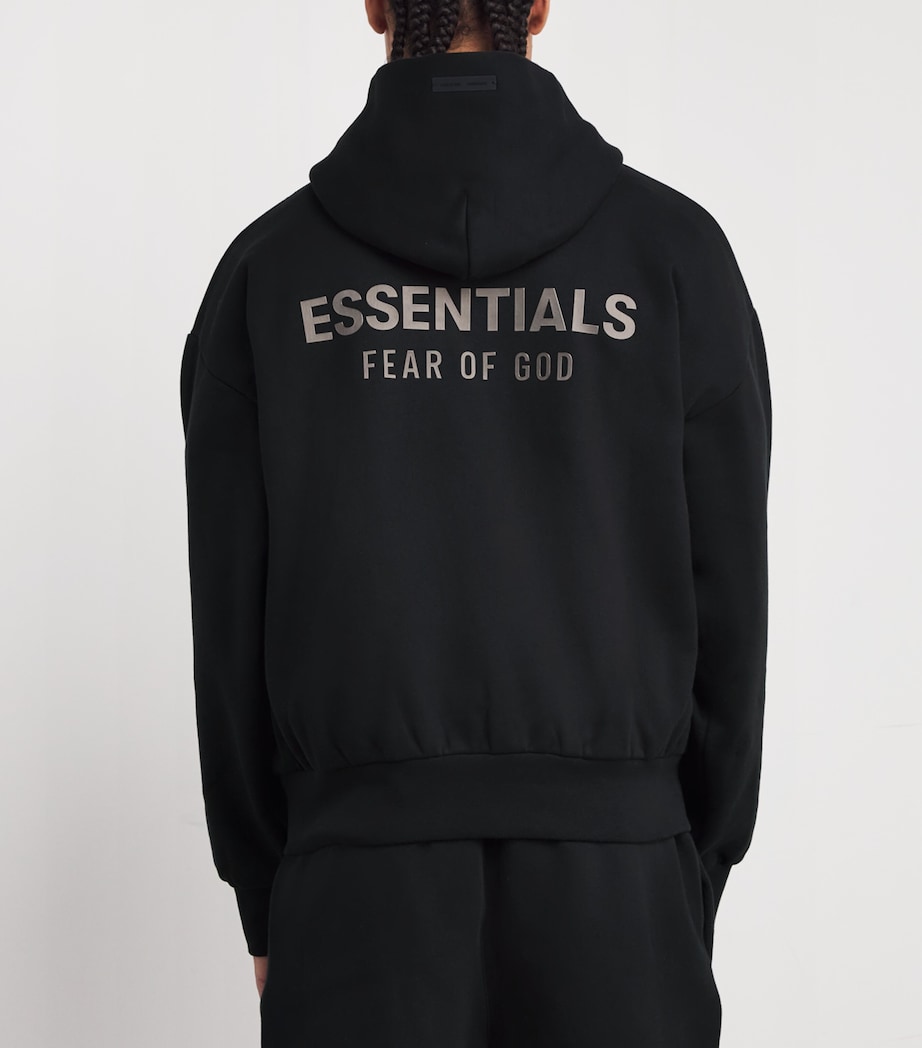 Cotton-Blend Modern Hoodie JET BLACK Image 4