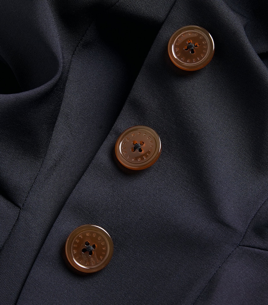 Virgin Wool Asymmetric Drunken Jacket K401 NAVY Image 5