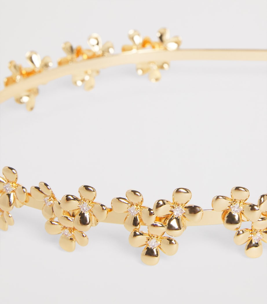 Metal Floral Cluster Headband GOLD Image 3