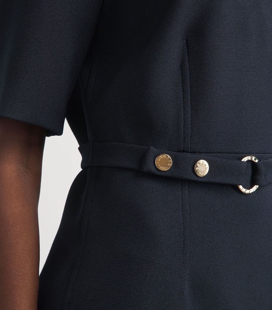 Sandro Paris Womens Belted Mini Dress Navy Blue Image 3