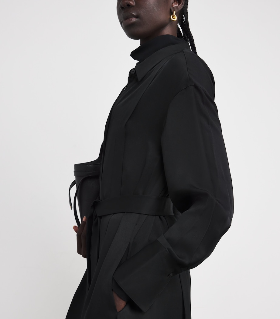 Crepe Orlan Midi Shirt Dress BLACK Image 4