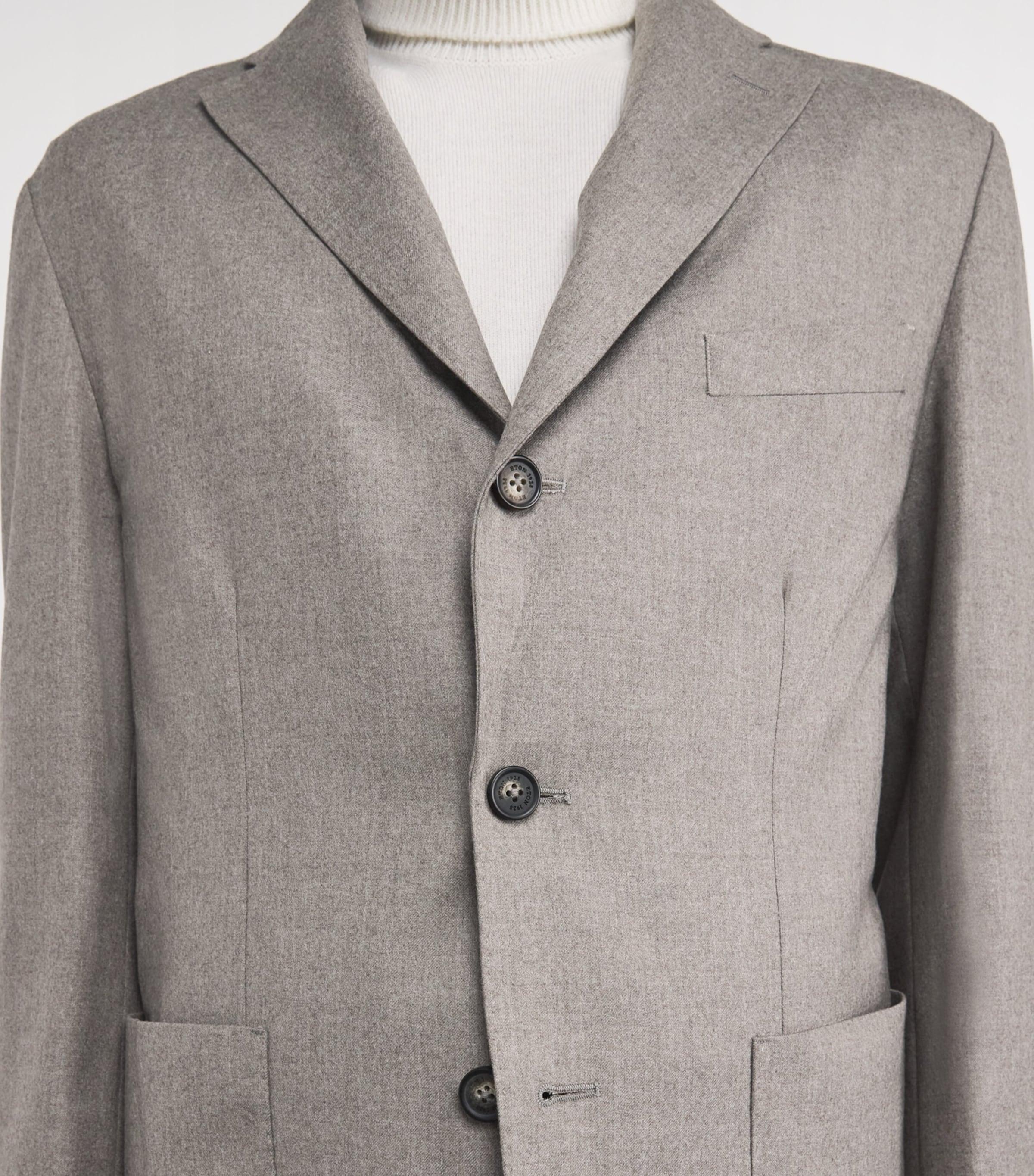 Eton Mens Wool Flannel Soft Blazer Beige Wool Image 6