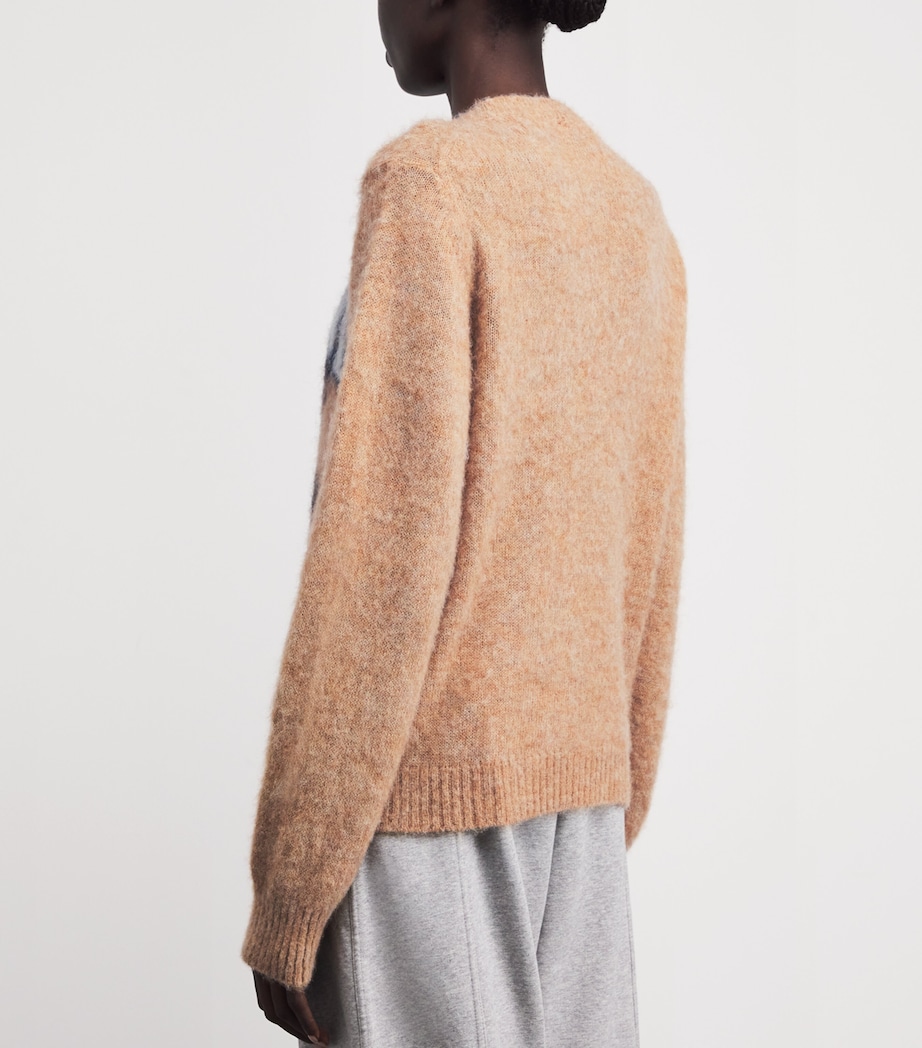 Brushed Alpaca Wool-Blend Jacquard Sweater 118 CAMEL Image 4