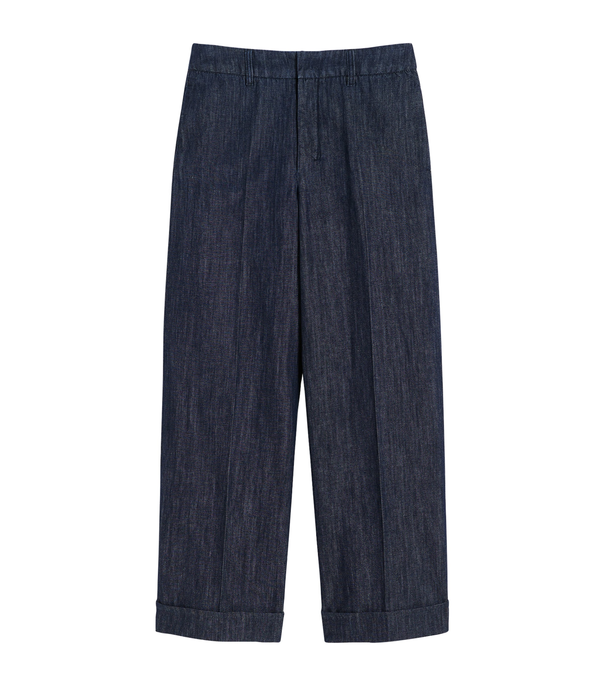 Max Mara Cotton-linen Denim Trousers In Blue