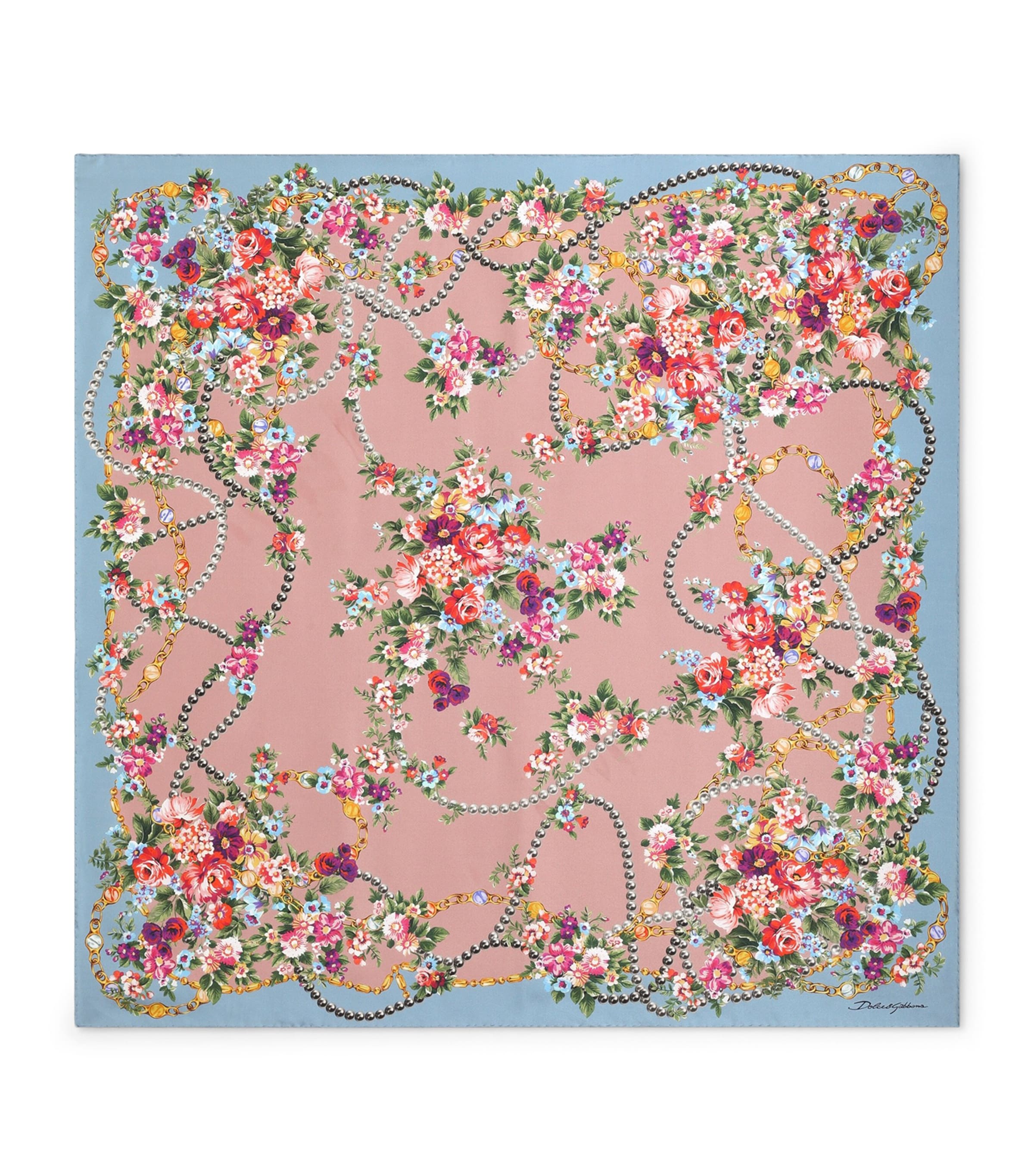 Dolce&Gabbana Silk Floral Foulard Mazz Image 1
