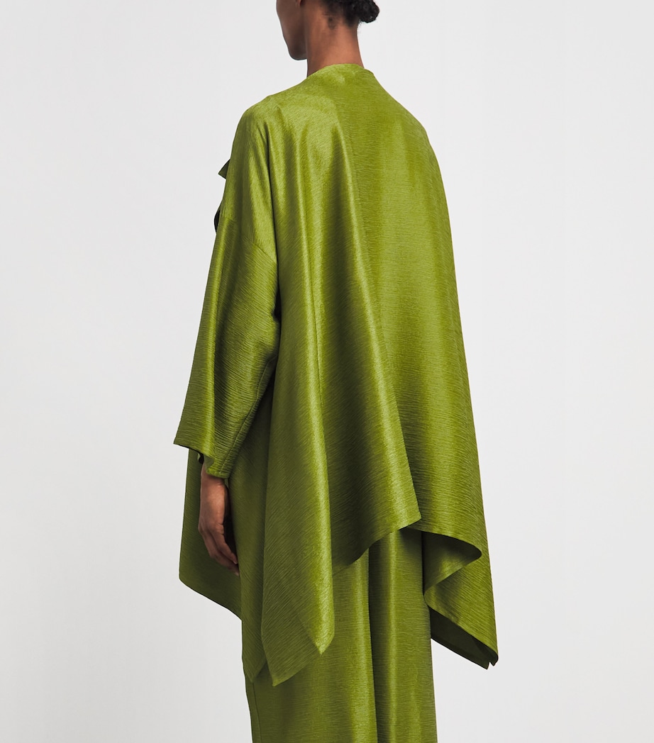 Eskandar Womens Silk Plissé Jacket Limedark Image 5