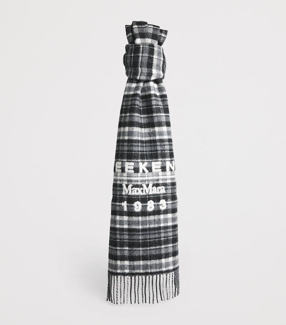 Wool-Blend Check Stole Scarf MEDIUM GREY Image 3