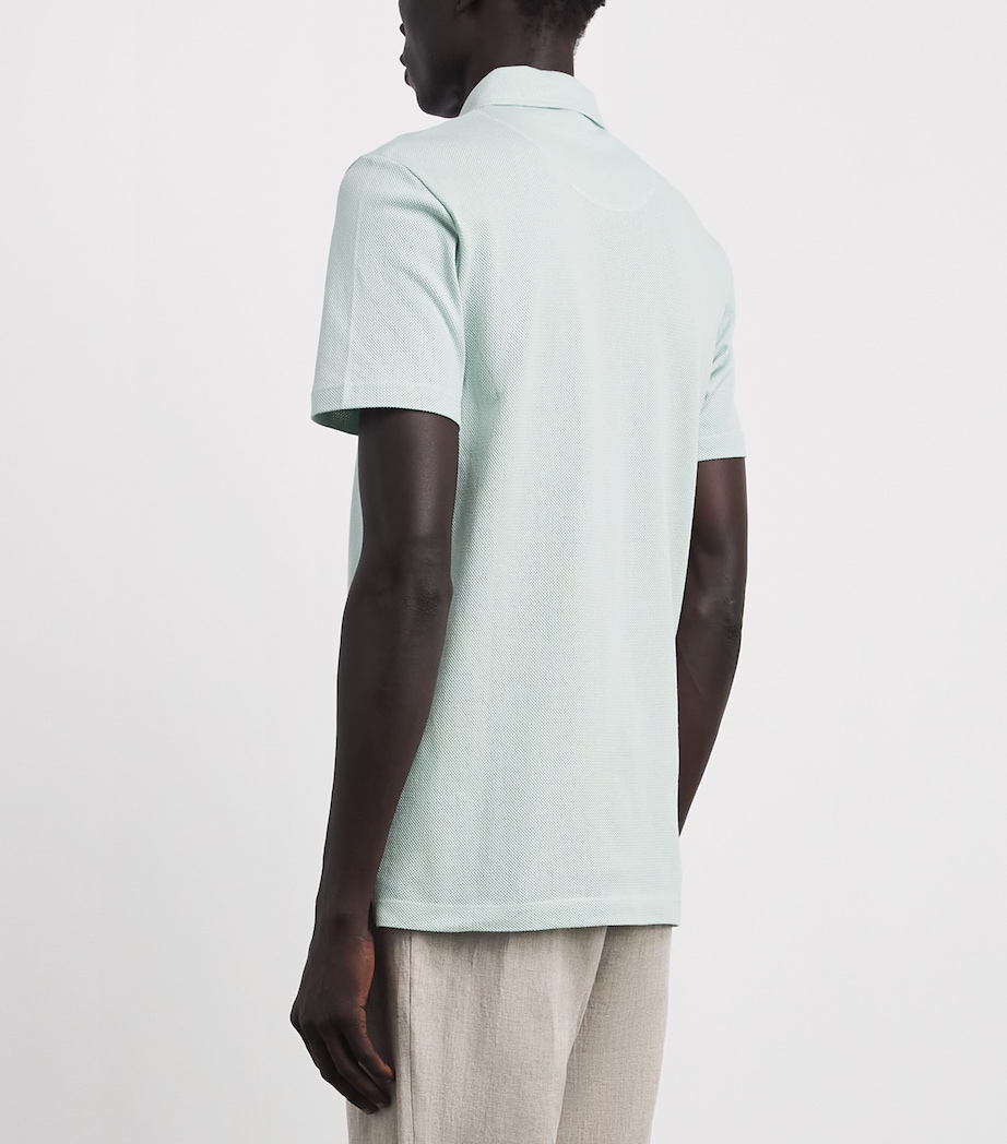 Sunspel Mens Supima Cotton Riviera Polo Shirt Gnjb Laurel Image 5