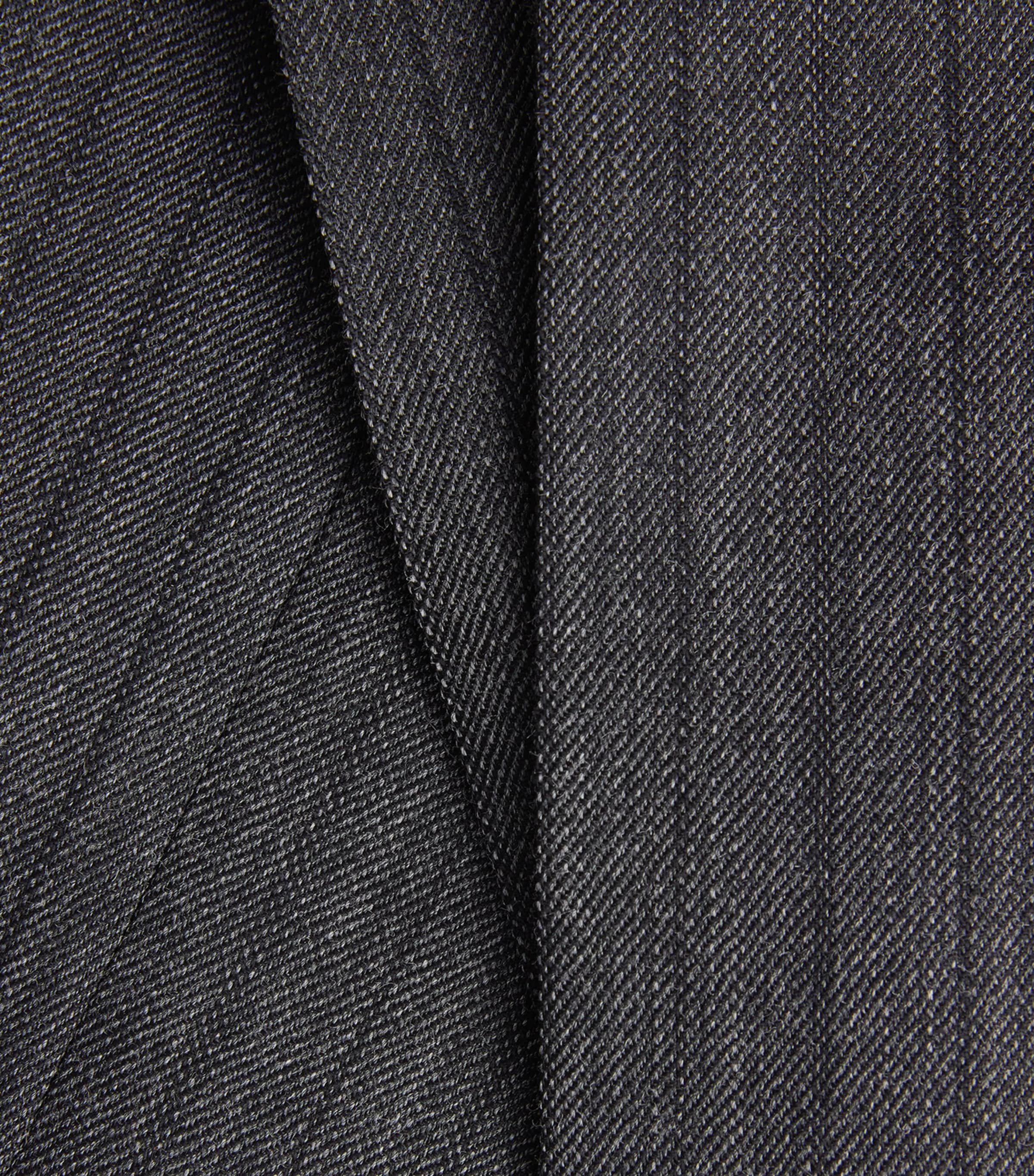 FRAME Mens Wool Pinstripe Wide-Leg Trousers Gyst Grey Stripe Image 6