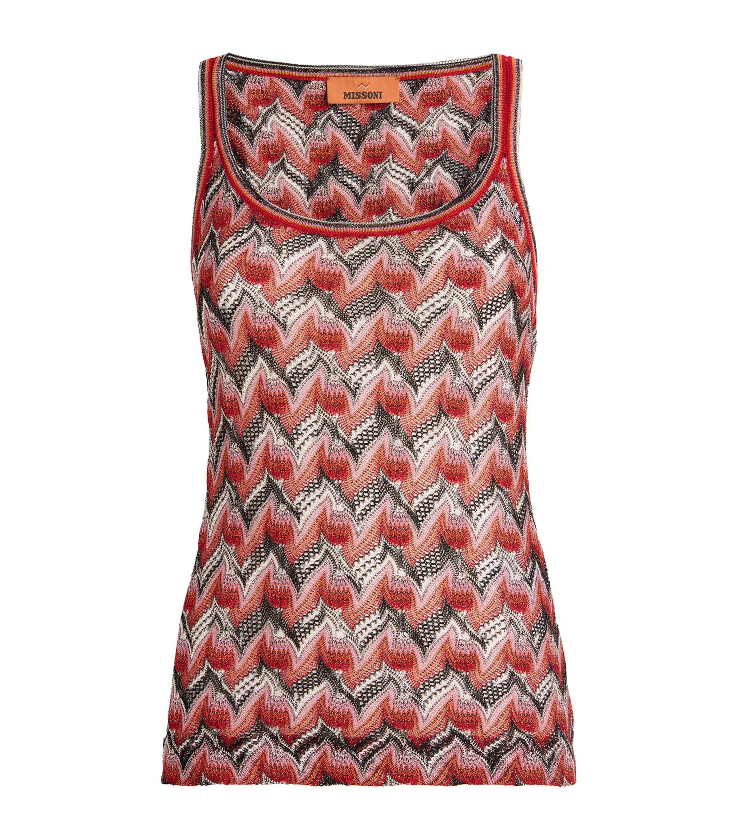 Missoni Swirl Zigzag Tank Top In Red