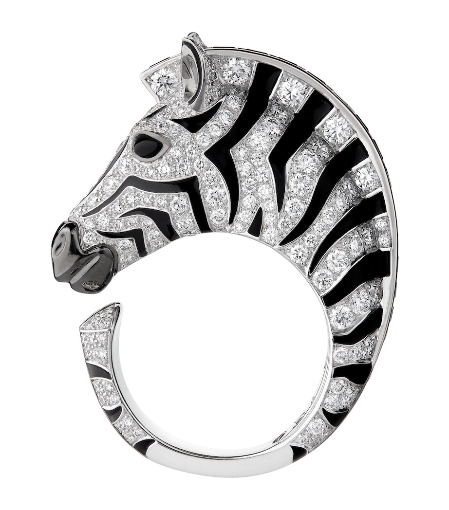 White Gold, Diamond and Onyx Animaux de Collection Zebra Ring MULTI Image 2