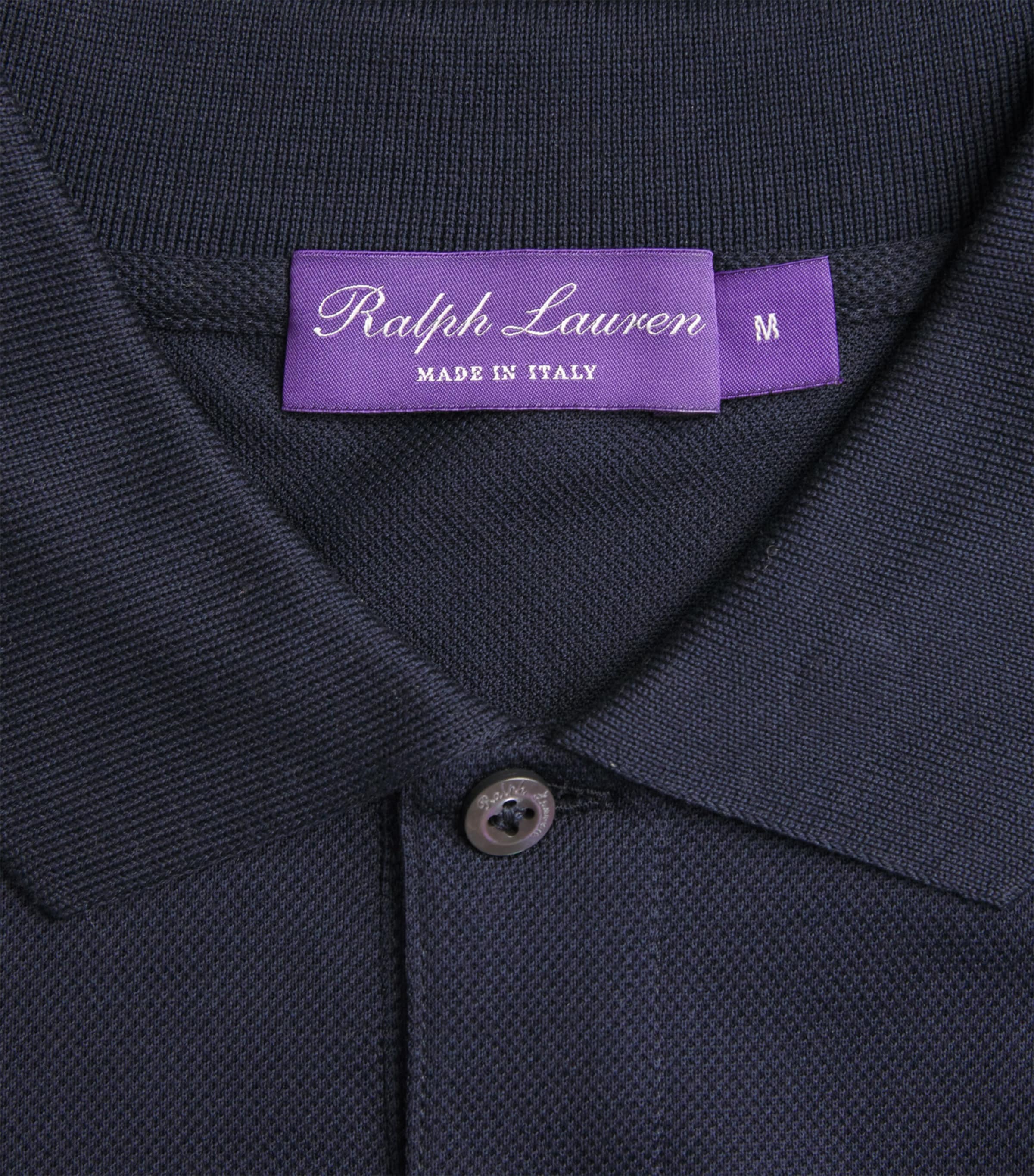 Cotton Piqué Slim-Fit Polo Shirt NAVY Image 5