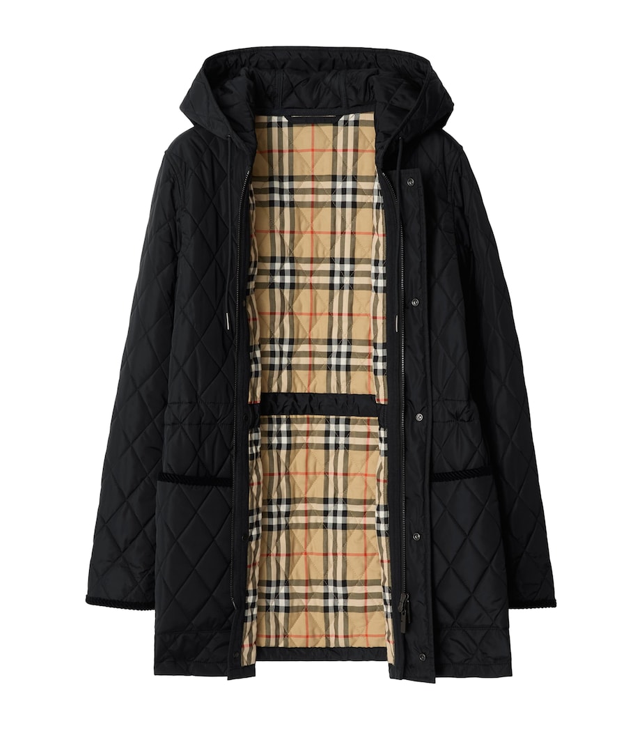 Nylon Quilted Parka BLACK/SAND IP CHECK Image 5