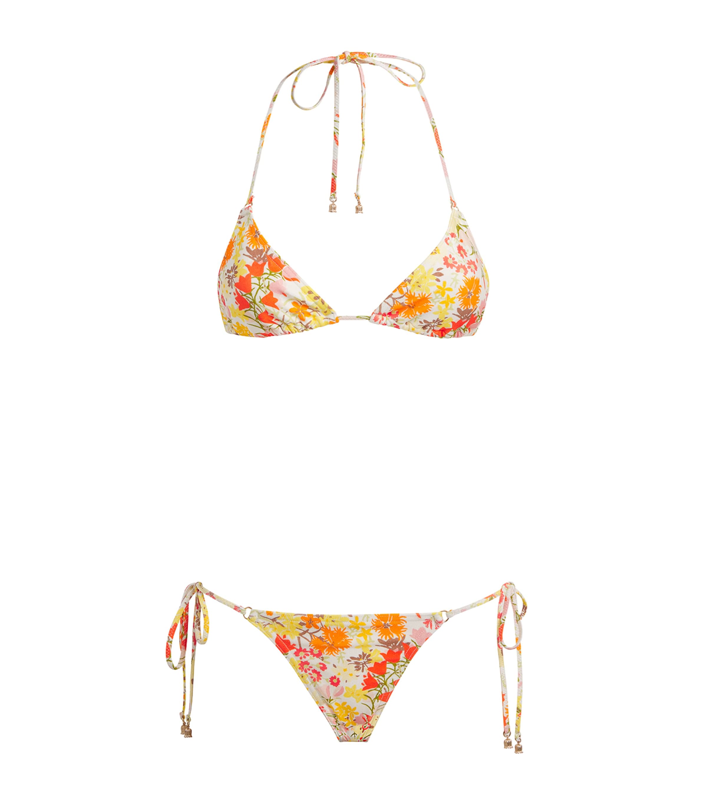 Zimmermann Womens Floral Solstice Bikini Lemon Multi Floral Image 1