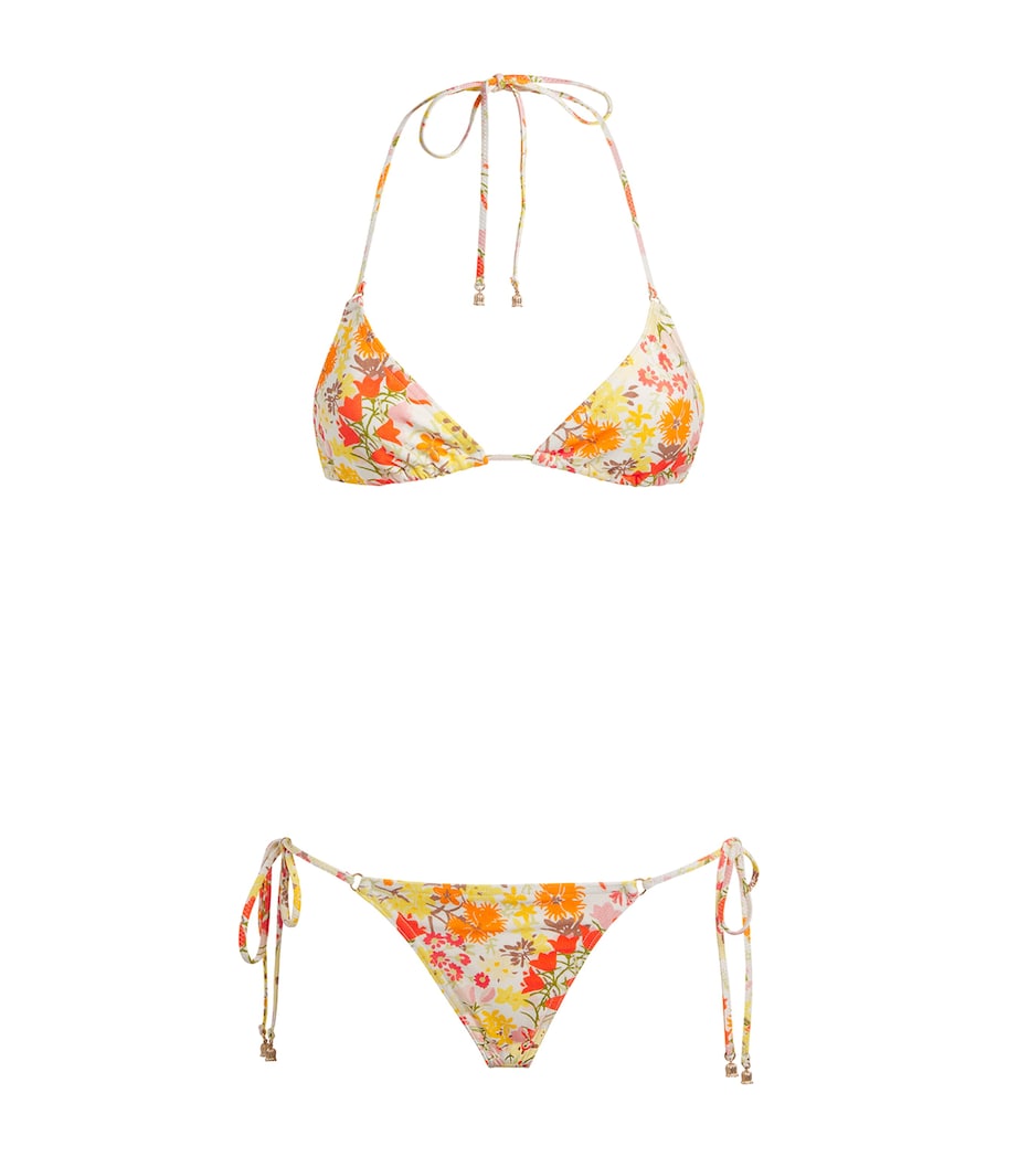 Zimmermann Womens Floral Solstice Bikini Lemon Multi Floral Image 1
