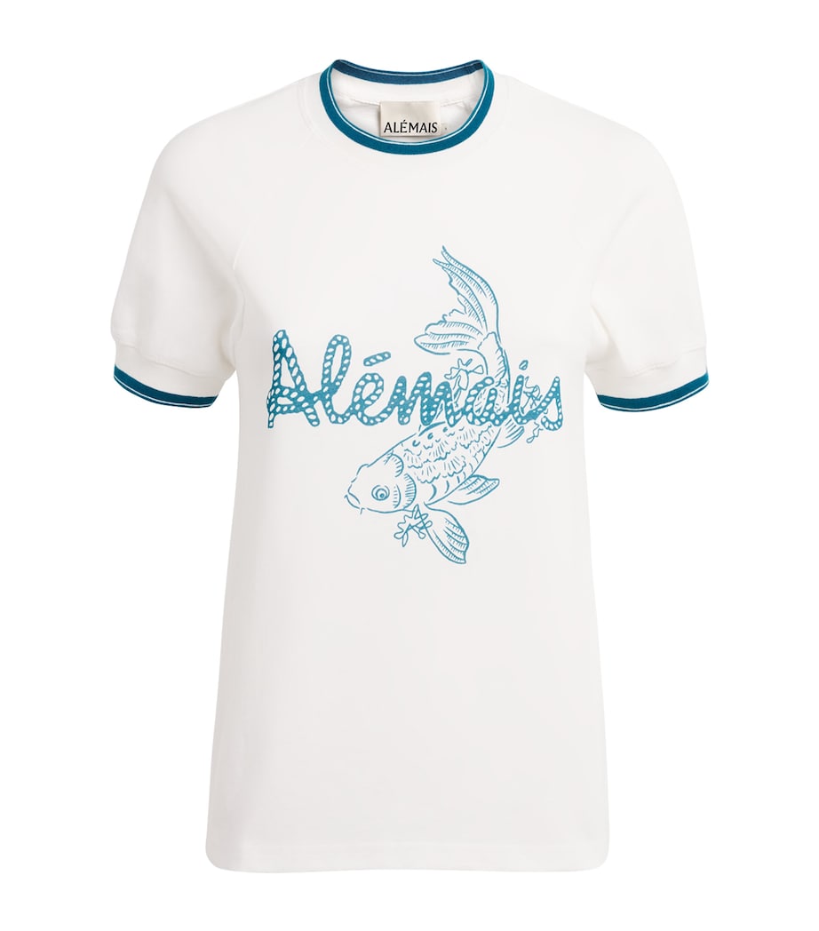 ALEMAIS Womens Cotton Lucky T-Shirt Cream Image 1