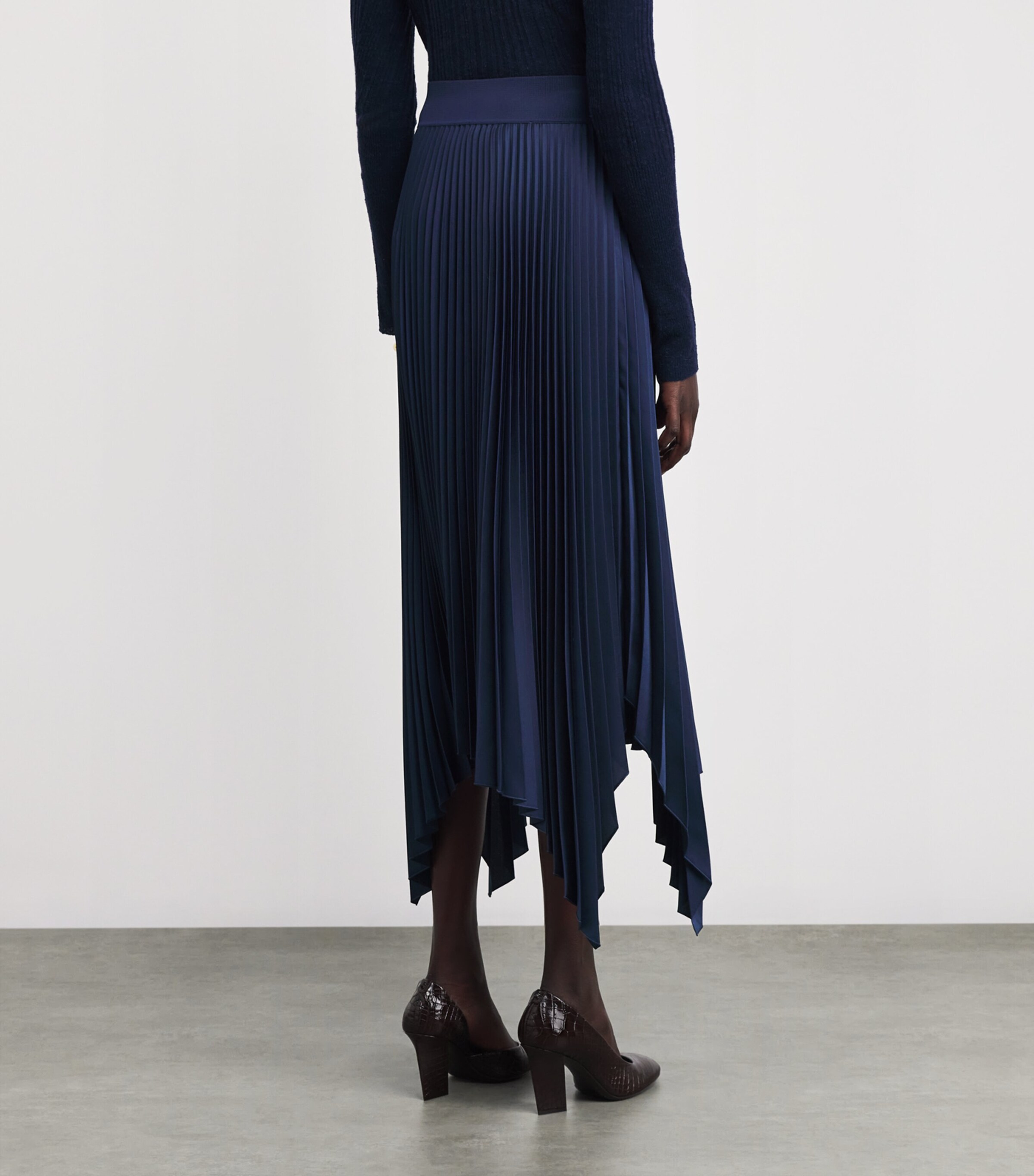 Joseph Womens Plissé Ade Midi Skirt Indigo Image 4