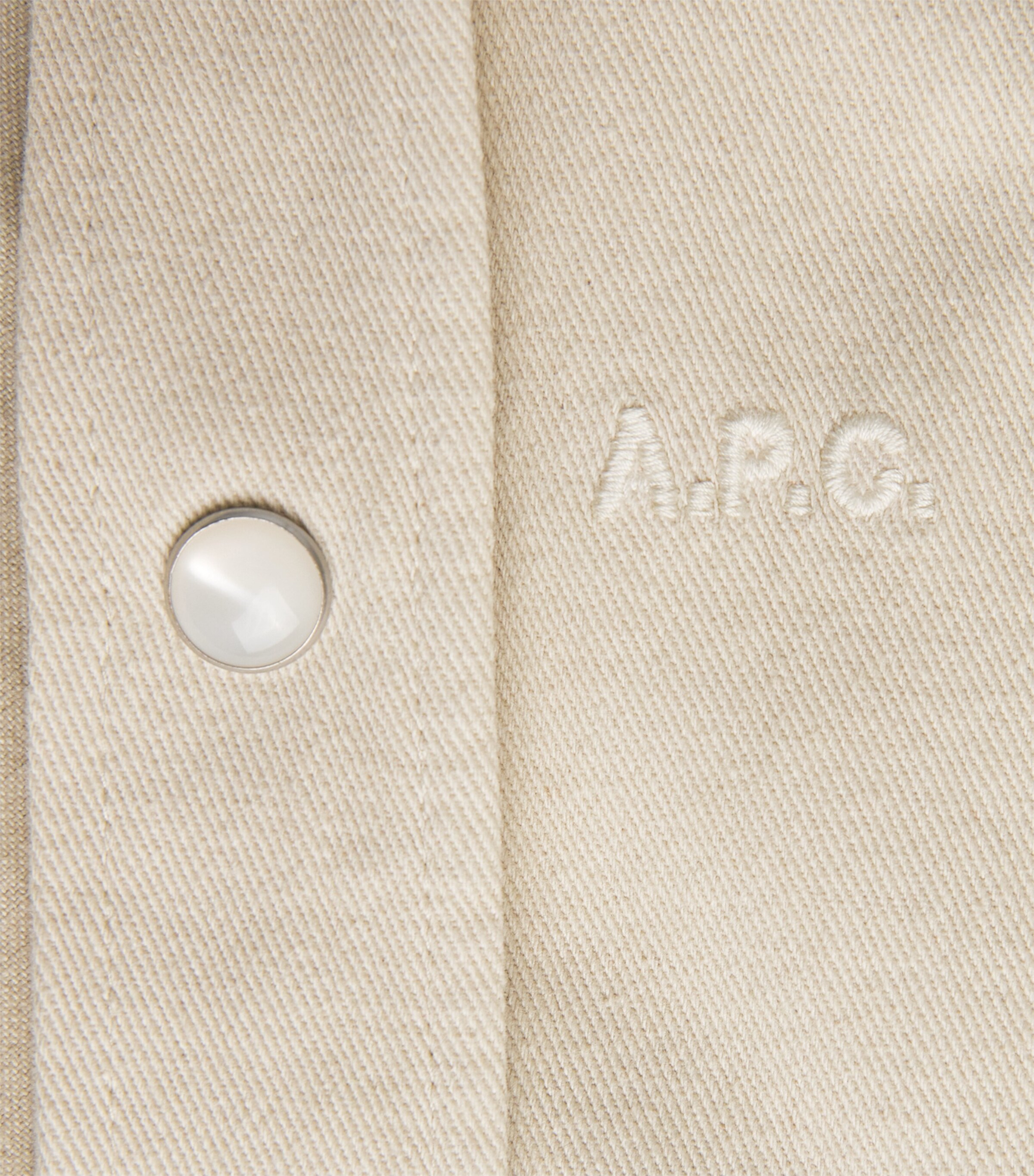 A.P.C. Mens Cotton Logo Shirt Aae Mastic Image 6