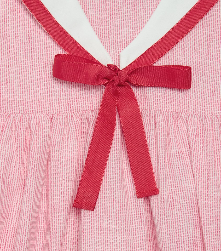 PEPA LONDON Stripe Mariner Collar Playsuit (6-24 Months) Red Image 3
