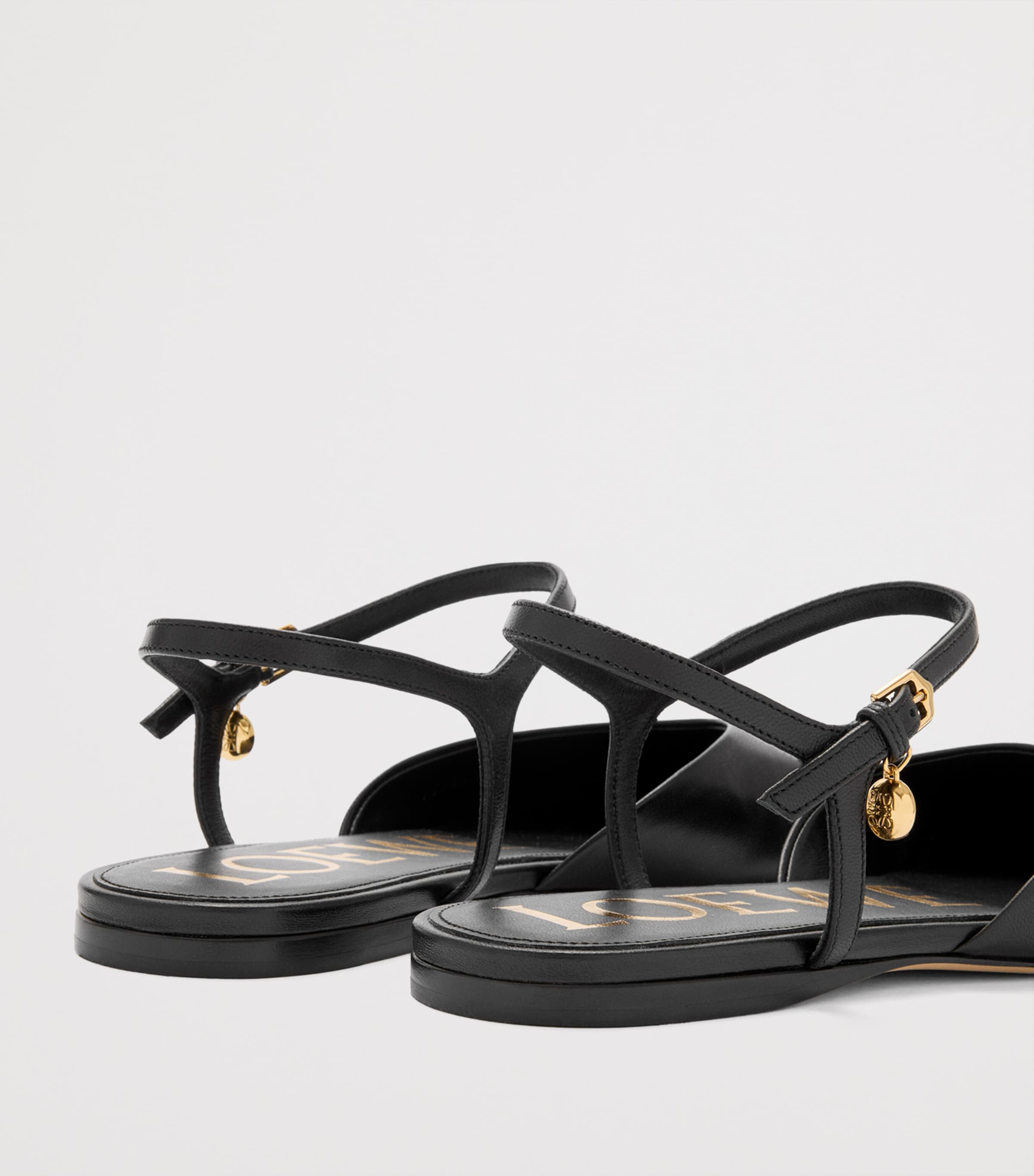 Leather Ankle-Strap Toy Ballet Flats BLACK Image 5