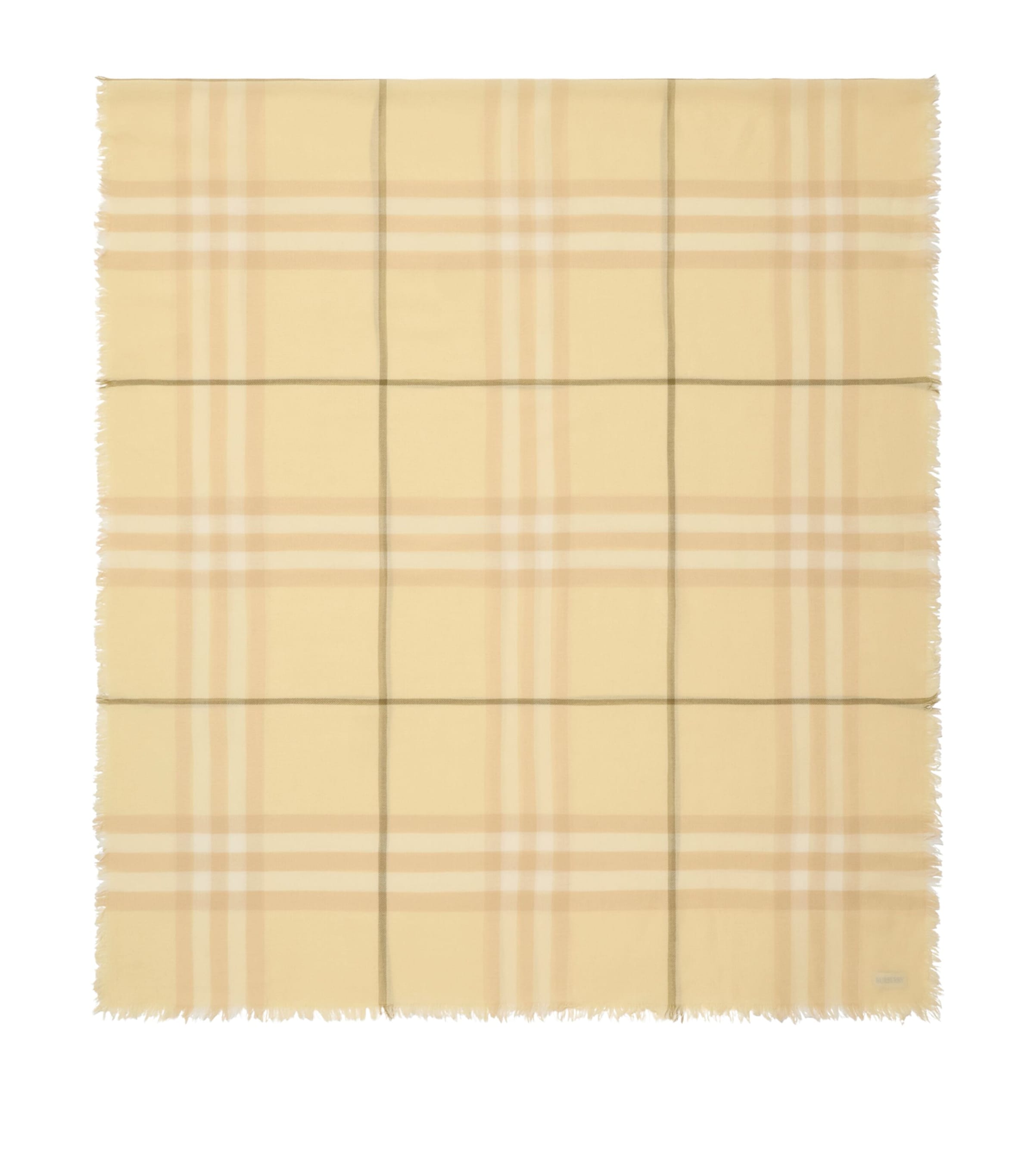 Burberry Wool Wide Check Scarf In Neutral