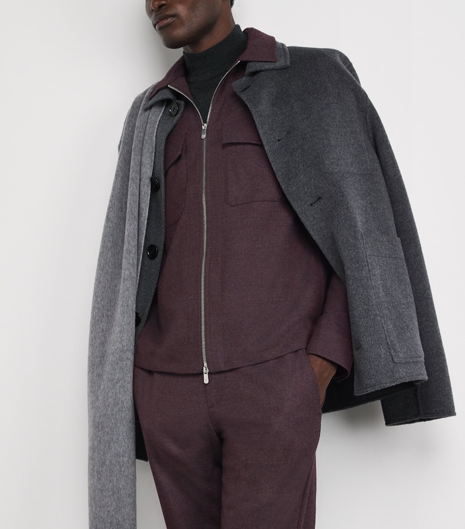 Cashmere 2-Way Zip Jacket 27 - BURGUNDY Image 6