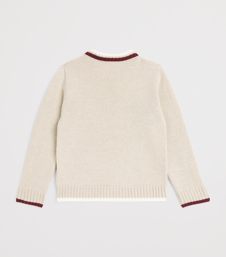 Virgin Wool Mandala Sweater (2-14 Years) 873BDBEIGE MED/BORDO Image 2