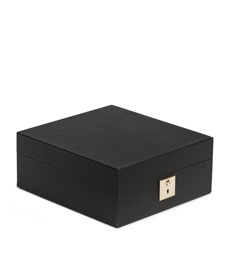 Leather Panama Watch Box BLACK Image 2