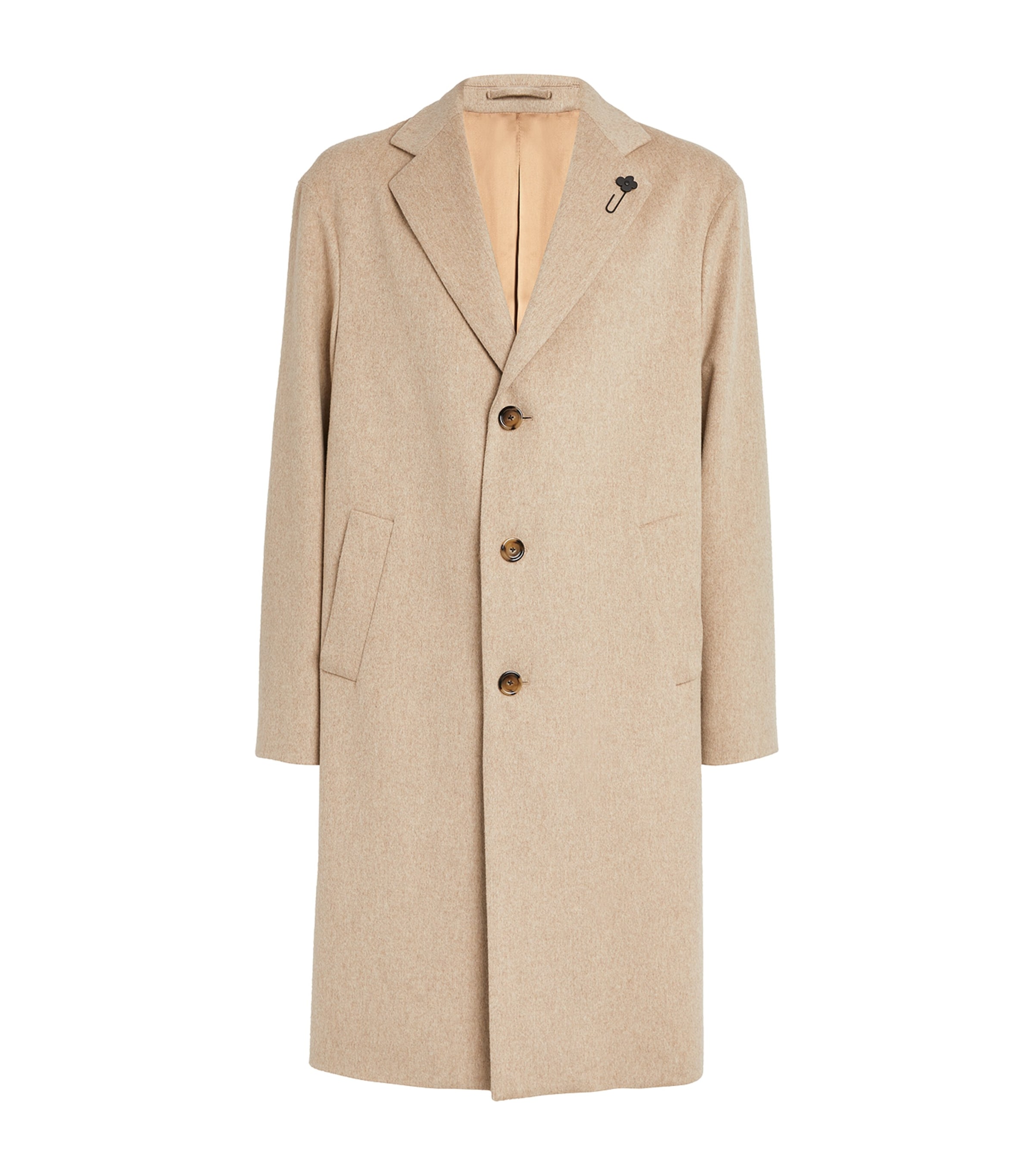 Lardini Virgin Wool Overcoat In Beige