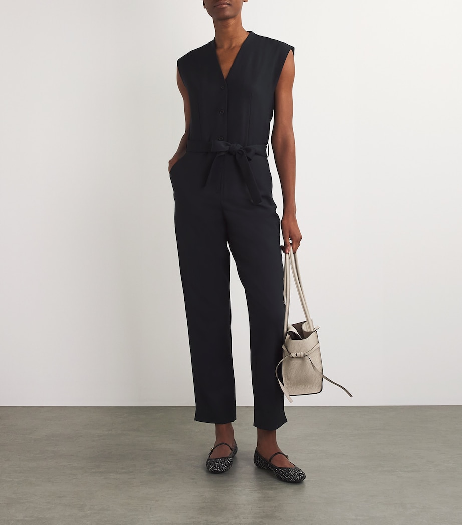 Wool-Blend Belted Jumpsuit BLACK Image 2
